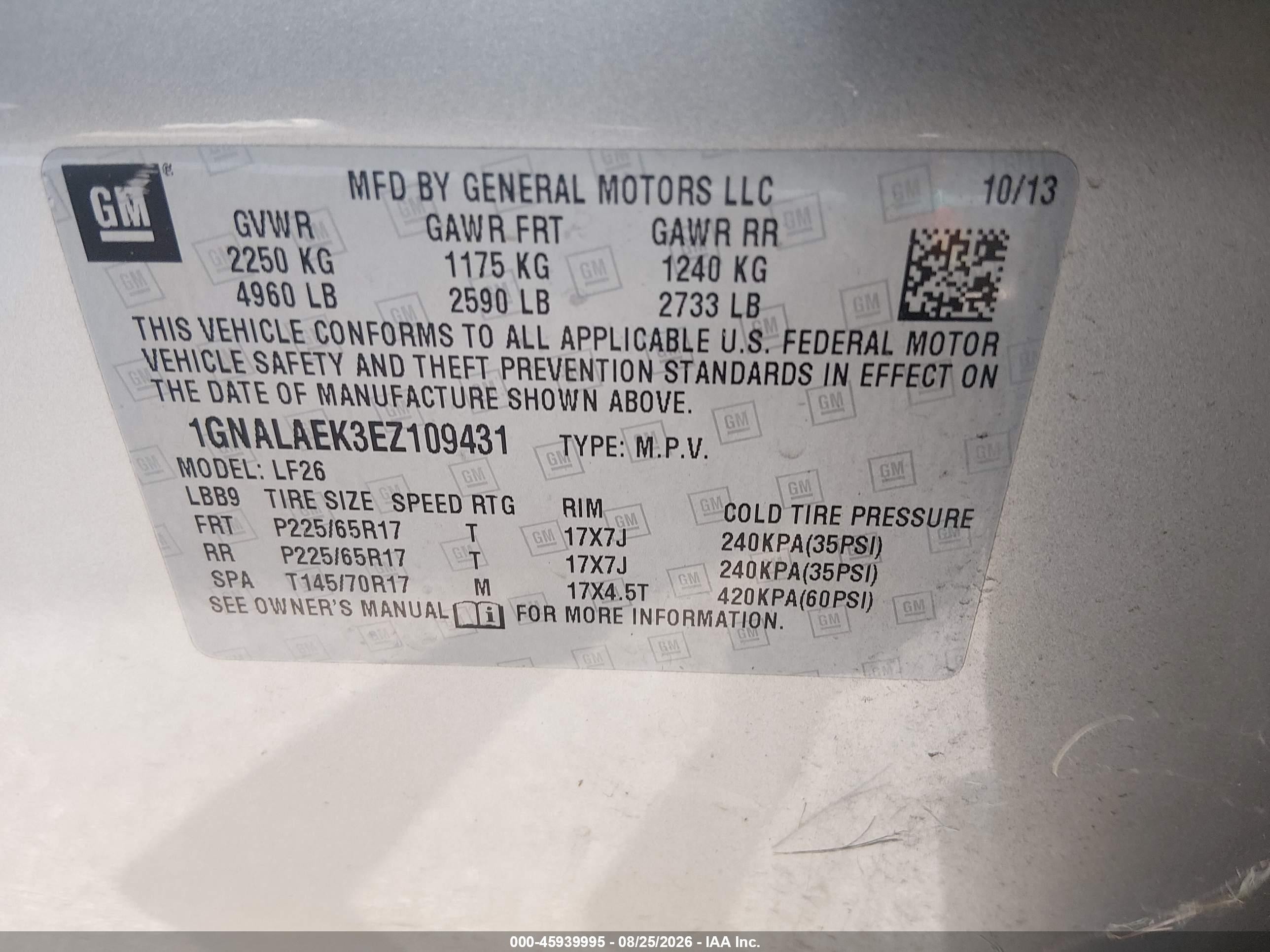 2014 Chevrolet Equinox Ls Tan vin: 1GNALAEK3EZ109431