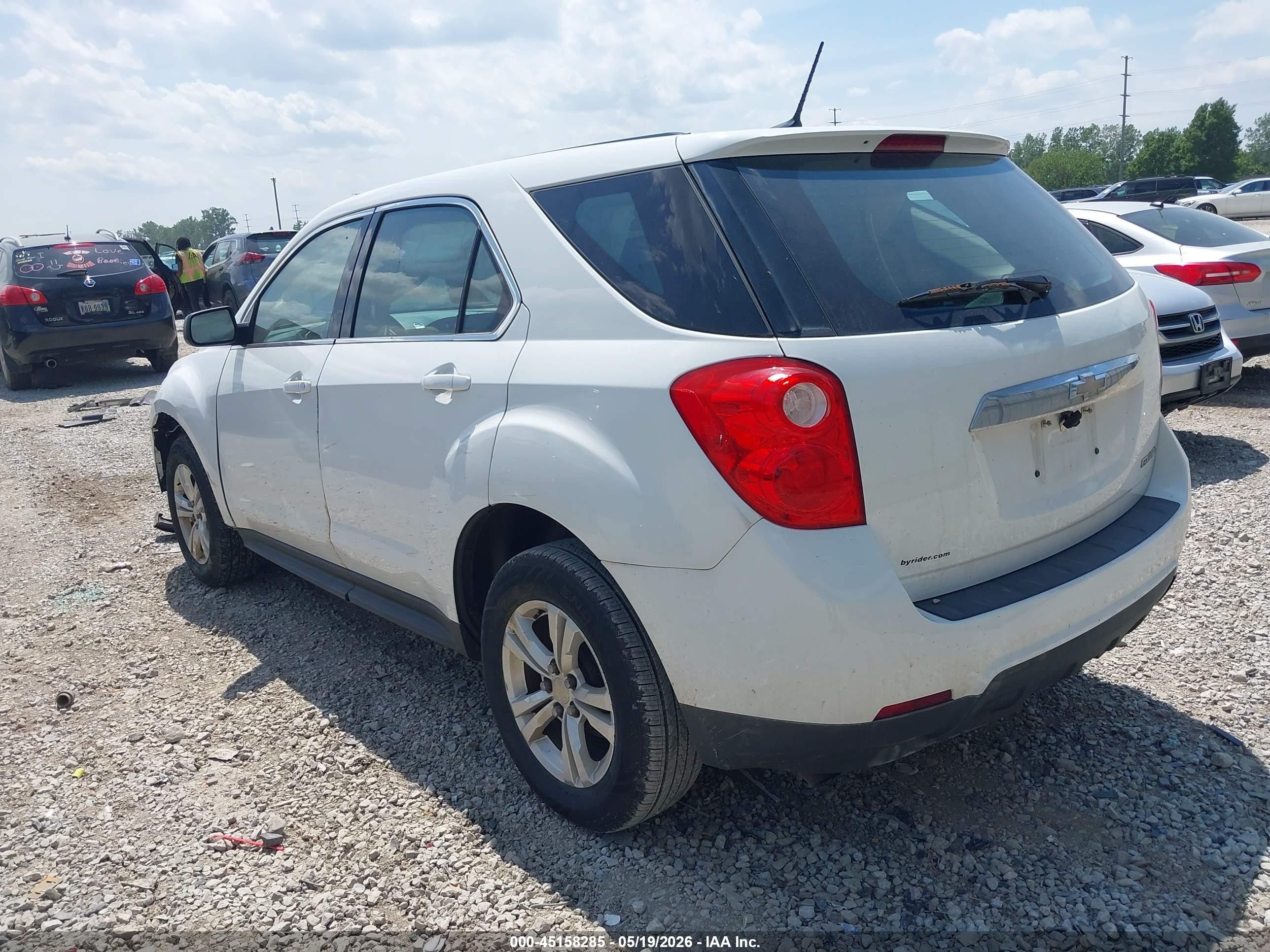 2014 Chevrolet Equinox Ls White vin: 1GNALAEK3EZ119778