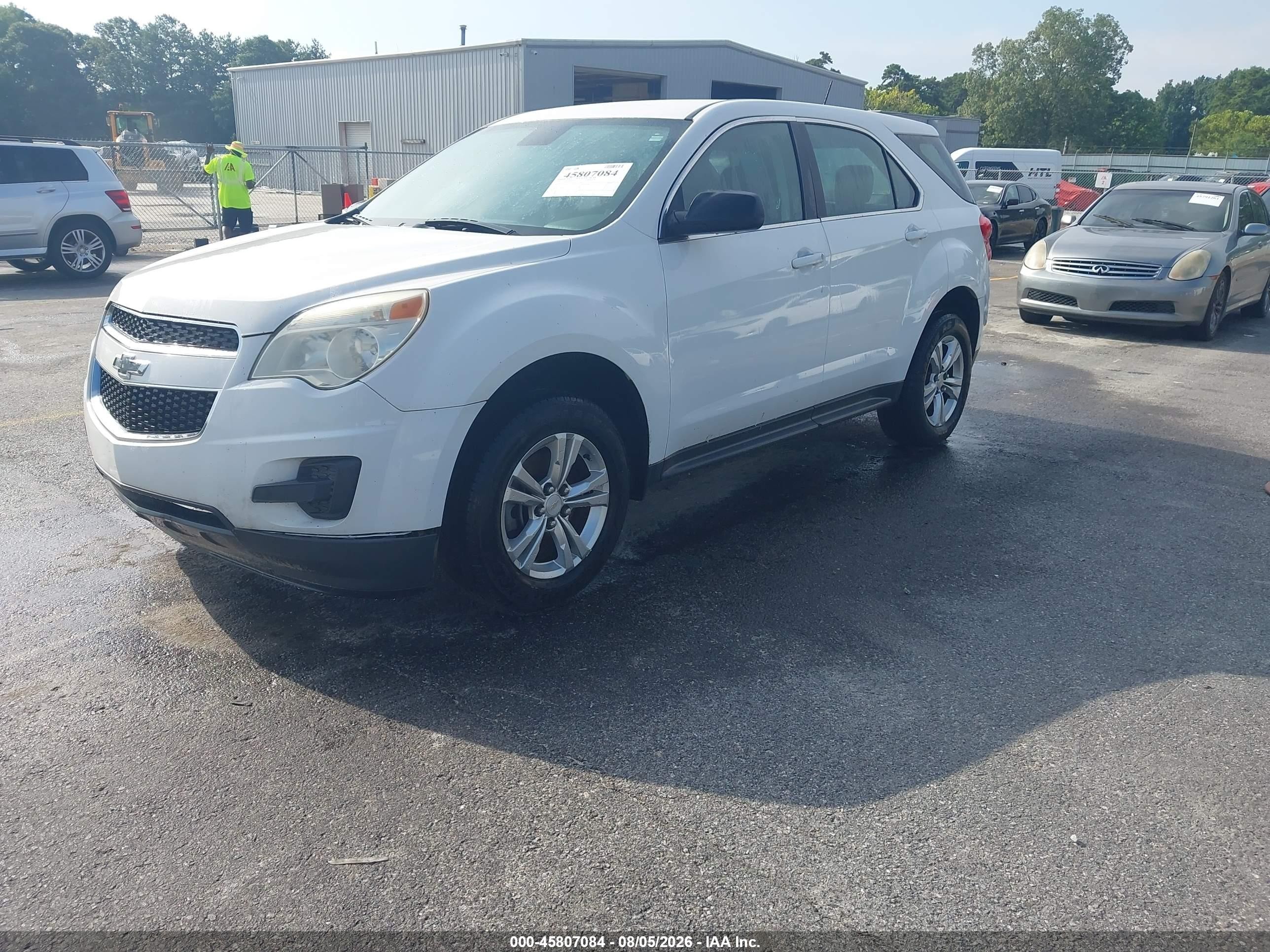 2015 Chevrolet Equinox Ls White vin: 1GNALAEK3FZ118230