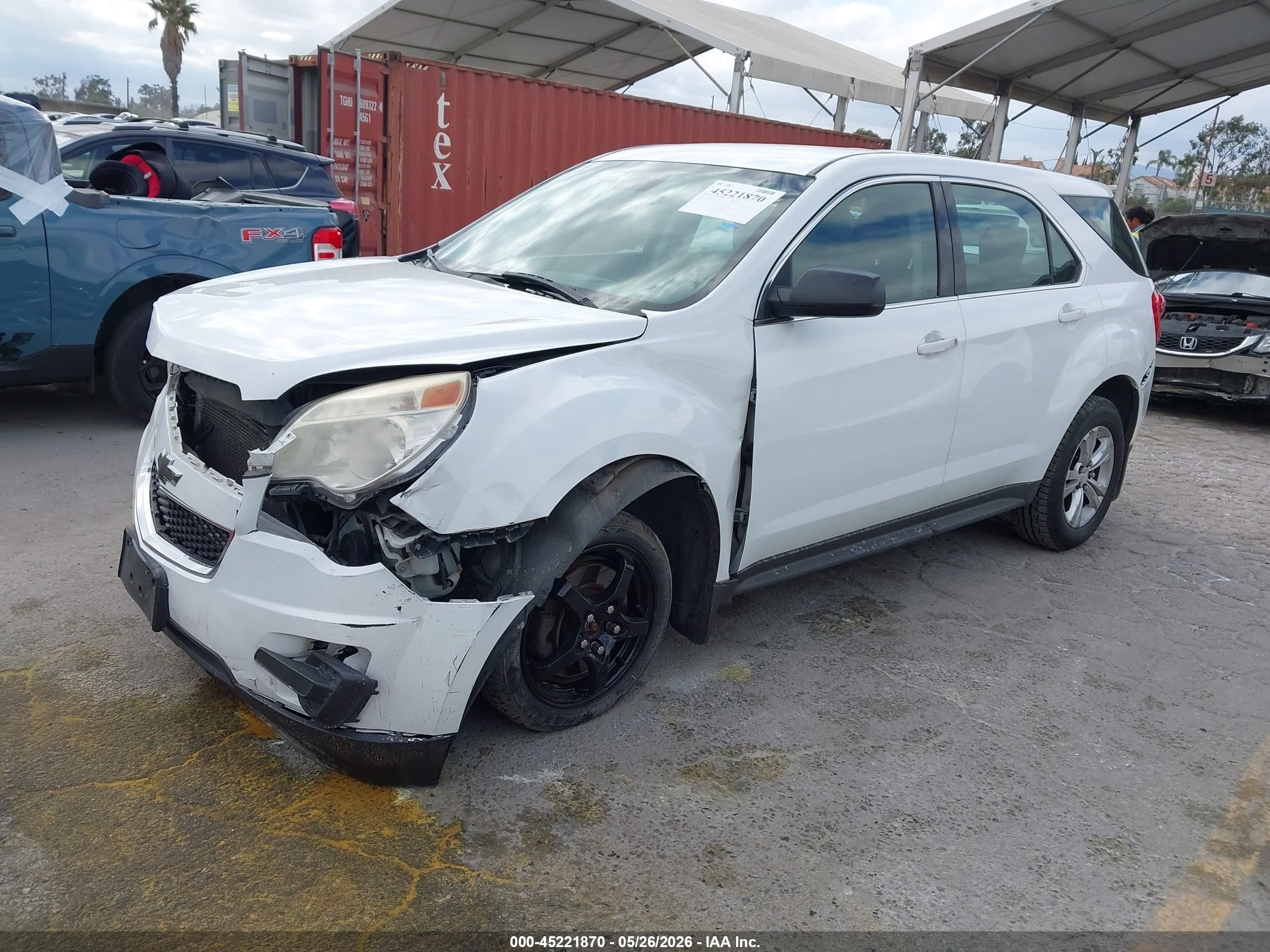 2014 Chevrolet Equinox Ls White vin: 1GNALAEK5EZ107728