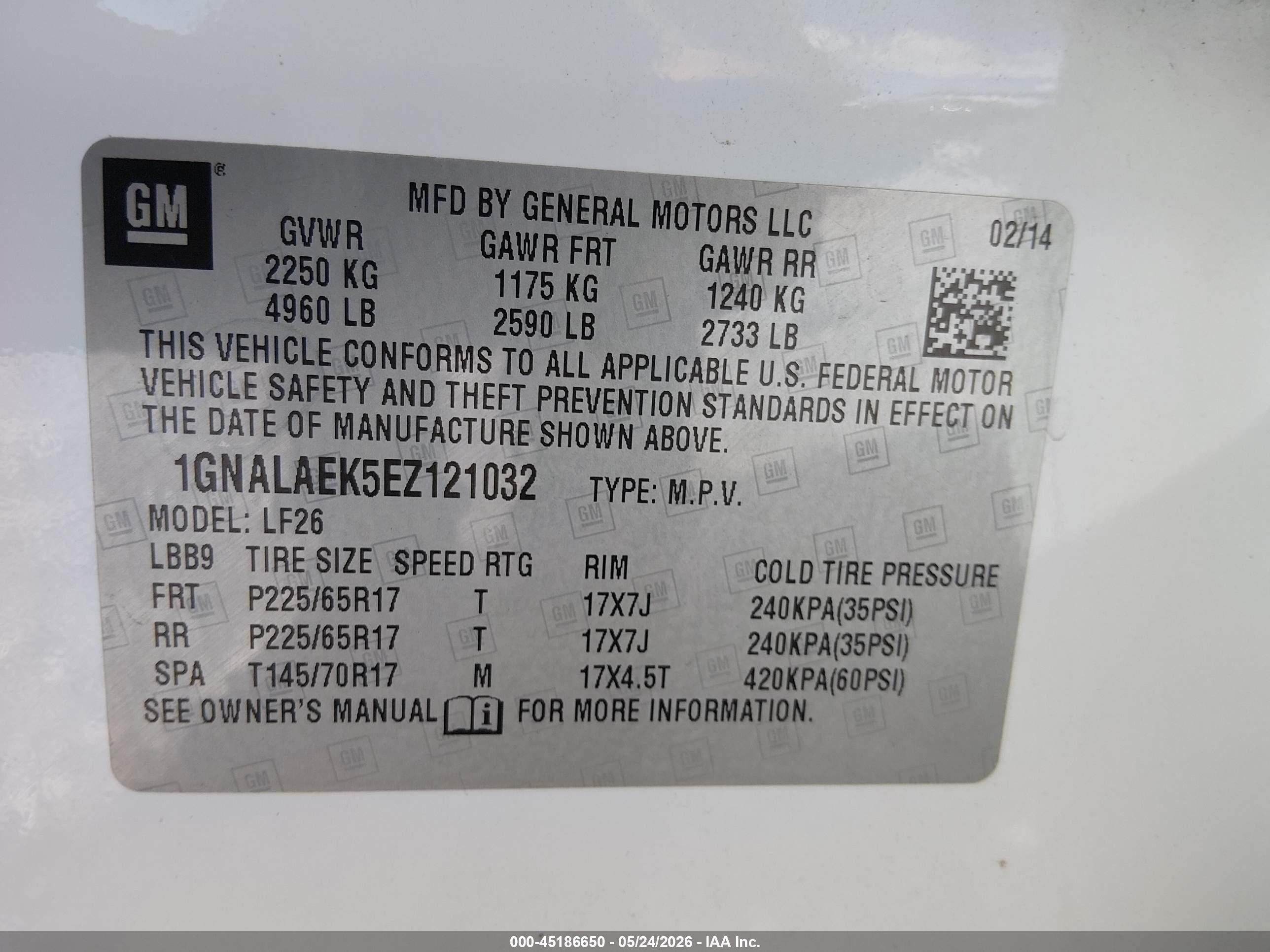 2014 Chevrolet Equinox Ls White vin: 1GNALAEK5EZ121032