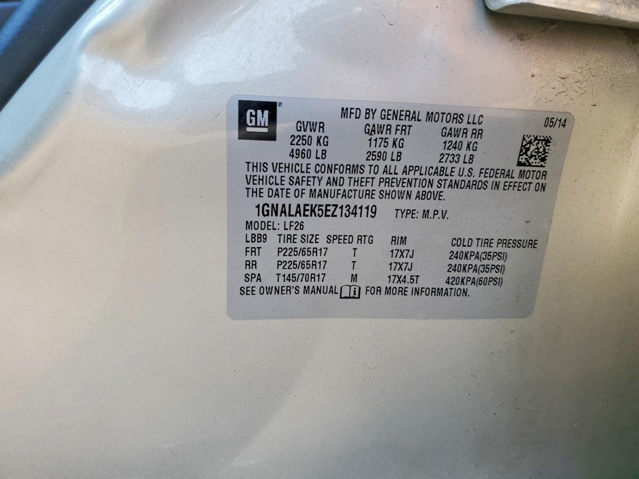 2014 Chevrolet Equinox Ls Бежевый vin: 1GNALAEK5EZ134119