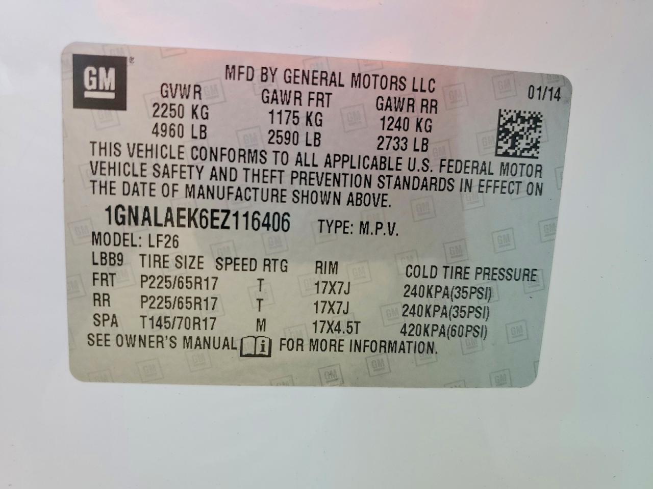 2014 Chevrolet Equinox Ls White vin: 1GNALAEK6EZ116406