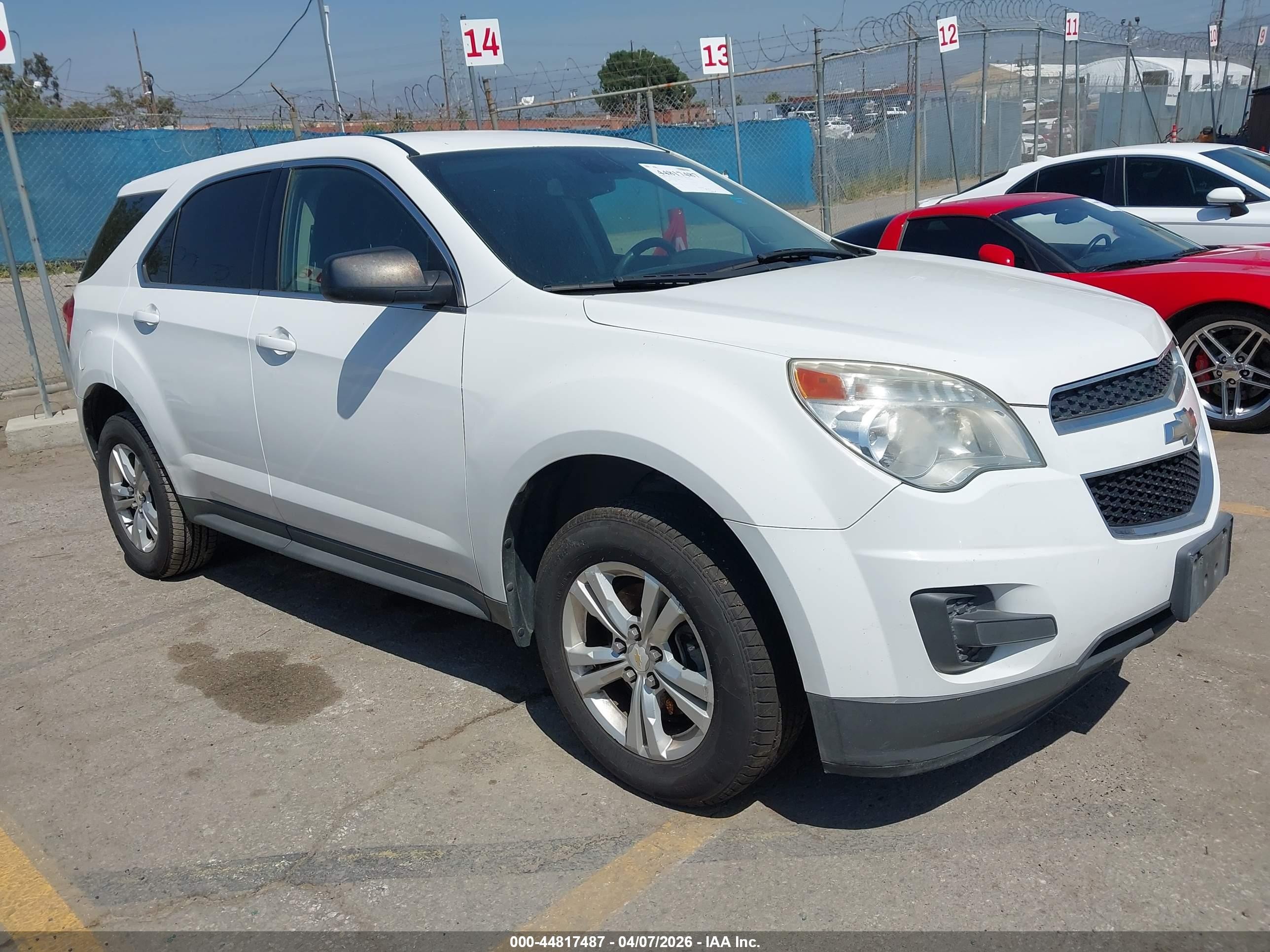 2015 Chevrolet Equinox Ls White vin: 1GNALAEK7FZ110888