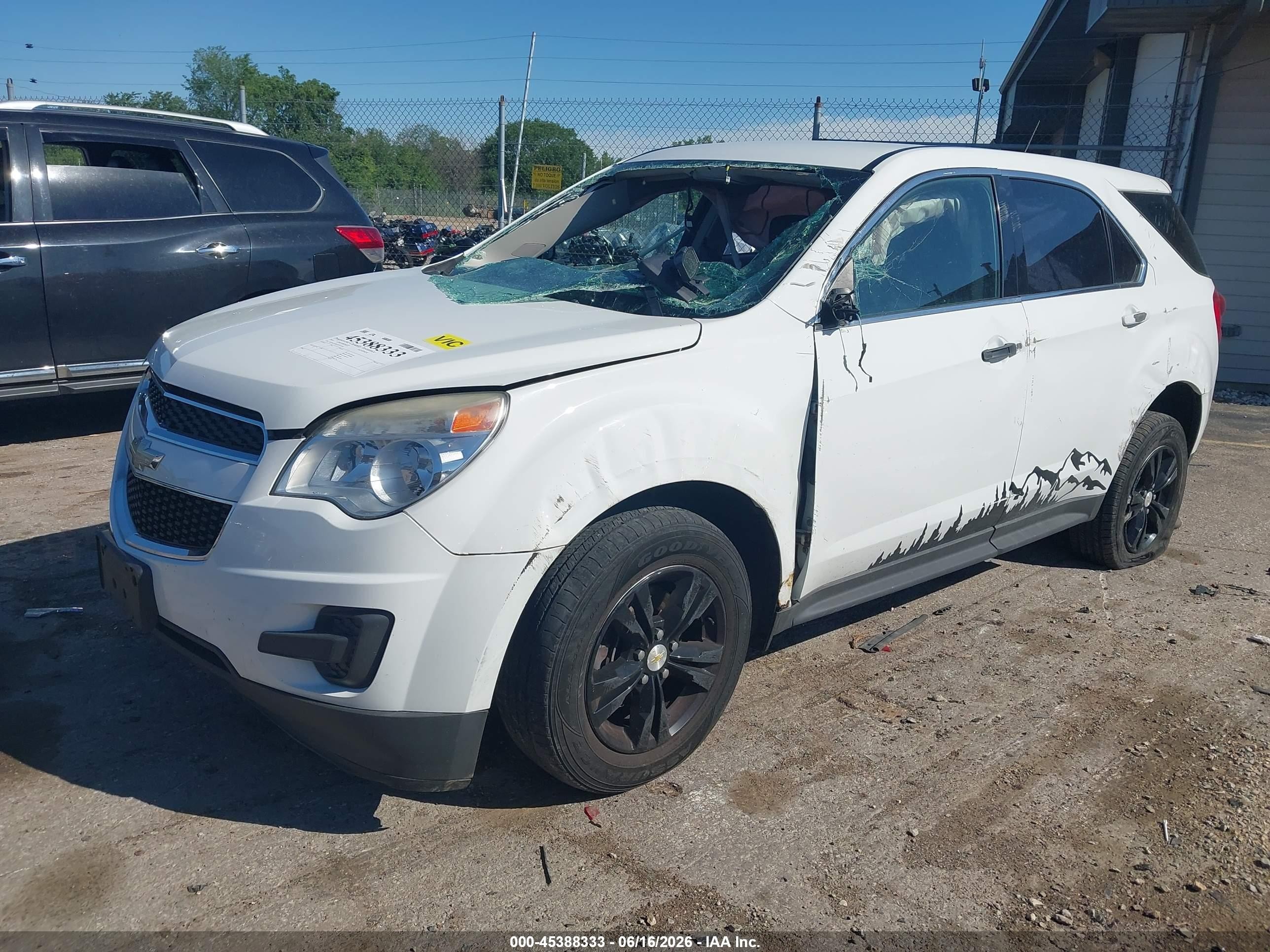 2015 Chevrolet Equinox Ls White vin: 1GNALAEK7FZ135287