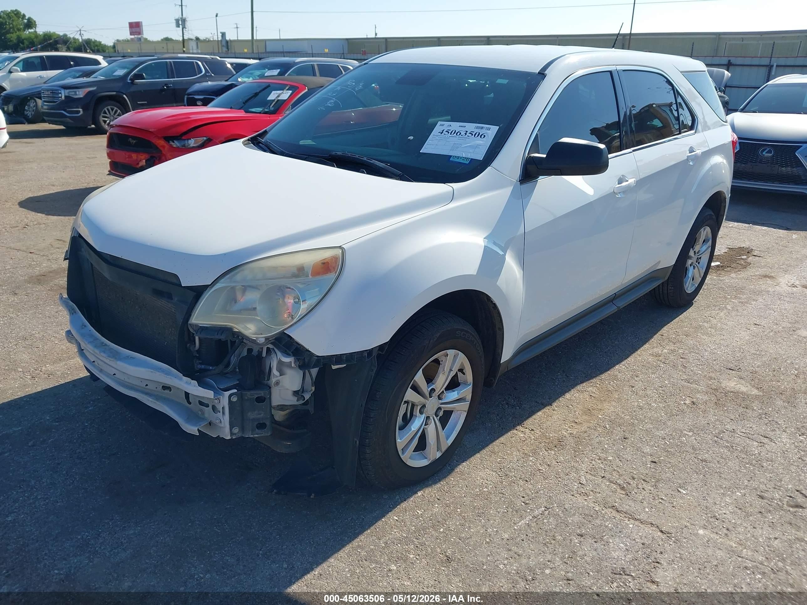 2014 Chevrolet Equinox Ls White vin: 1GNALAEK8EZ136947