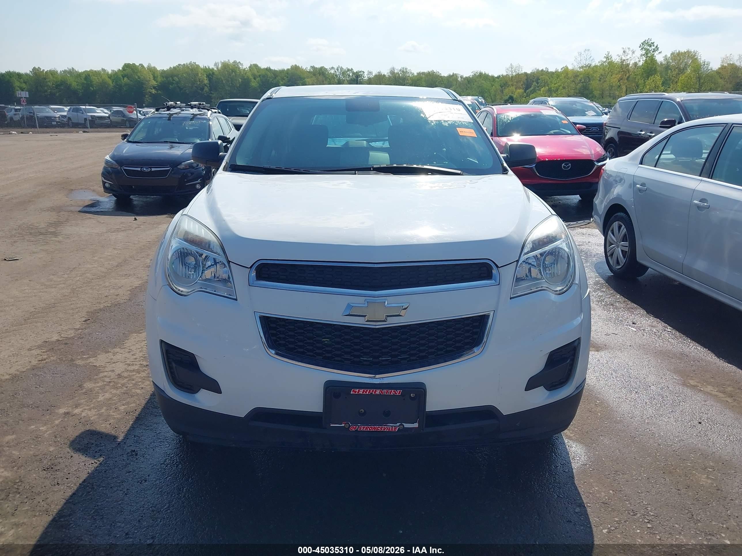 2015 Chevrolet Equinox Ls White vin: 1GNALAEK8FZ103450