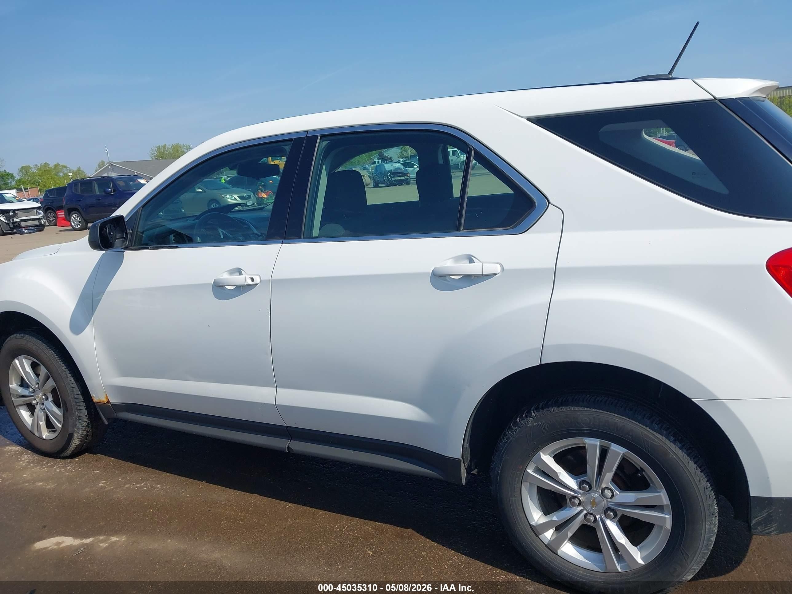2015 Chevrolet Equinox Ls White vin: 1GNALAEK8FZ103450