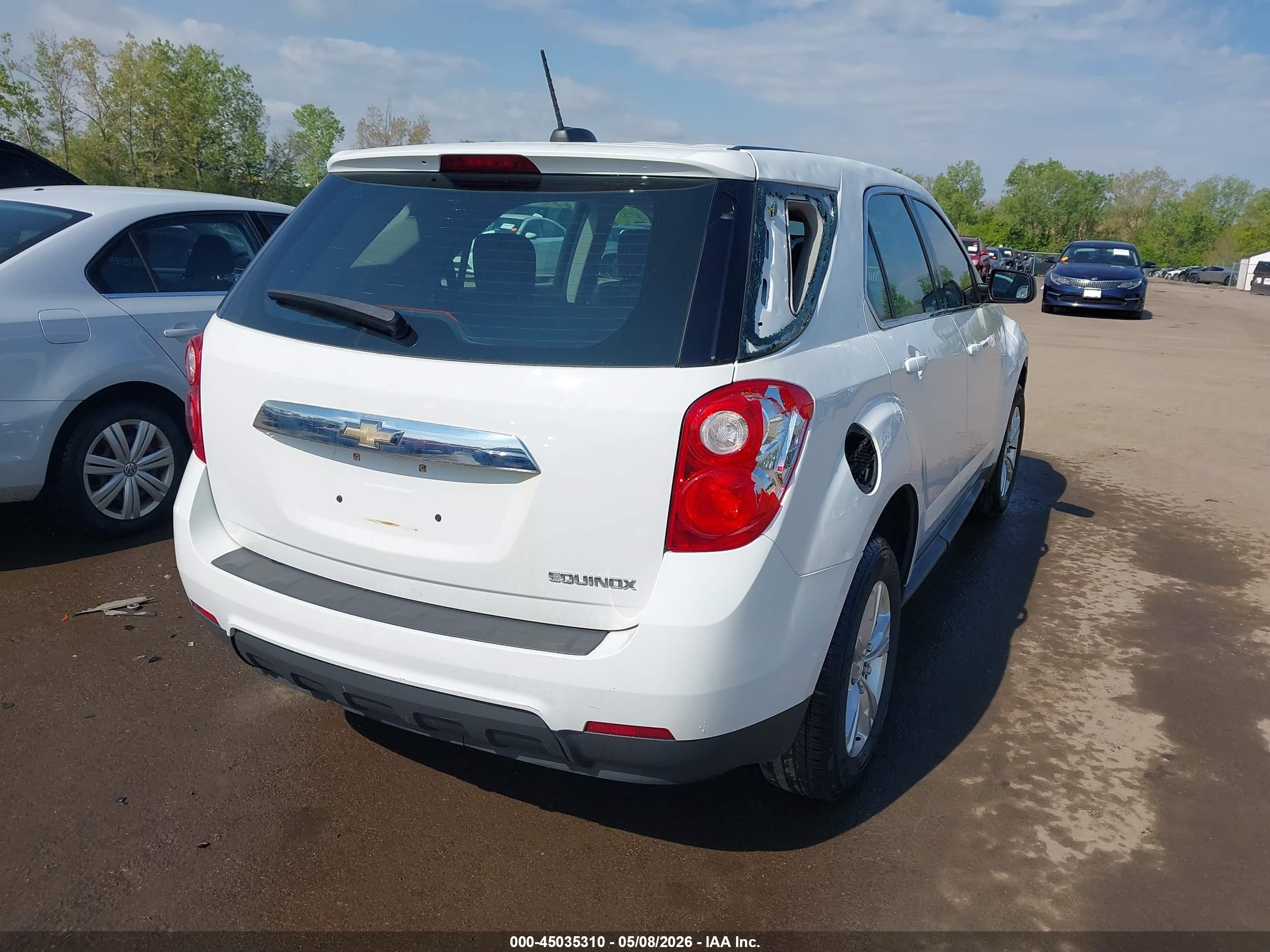 2015 Chevrolet Equinox Ls White vin: 1GNALAEK8FZ103450