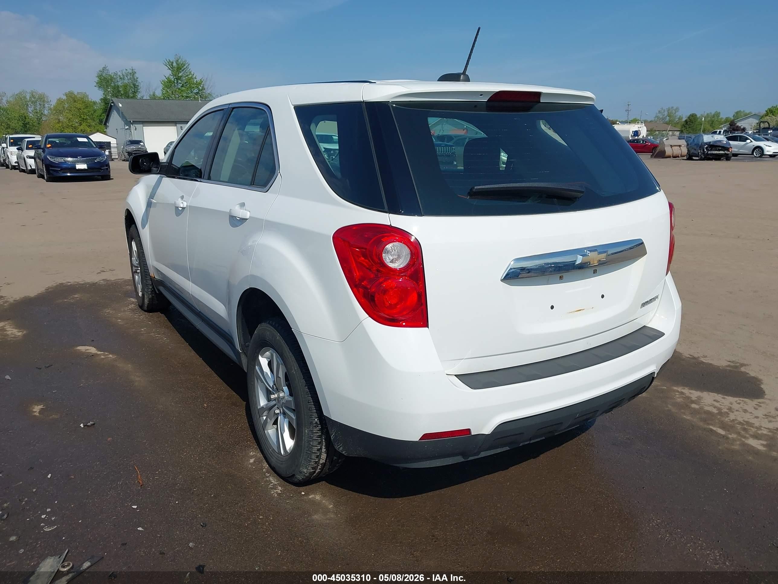 2015 Chevrolet Equinox Ls White vin: 1GNALAEK8FZ103450