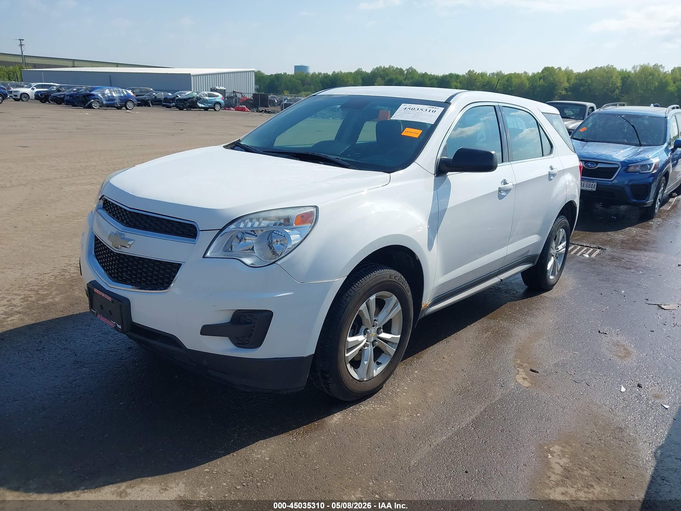 2015 Chevrolet Equinox Ls White vin: 1GNALAEK8FZ103450