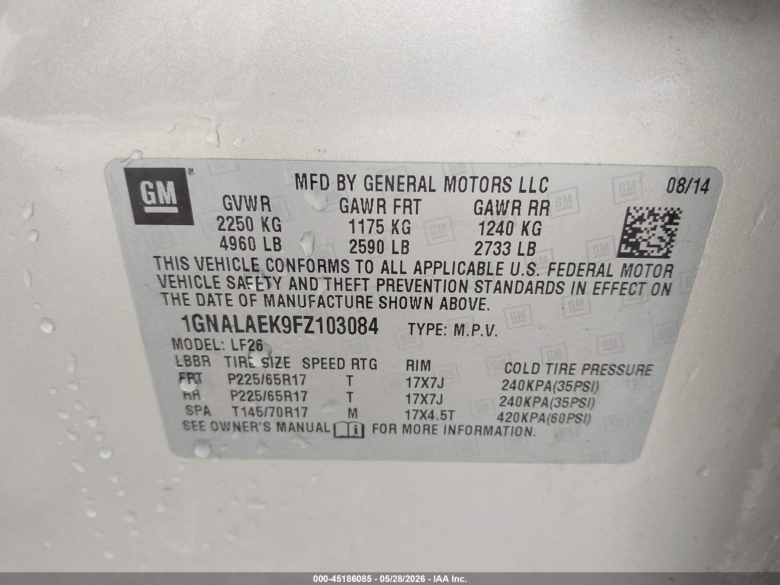 2015 Chevrolet Equinox Ls Gold vin: 1GNALAEK9FZ103084