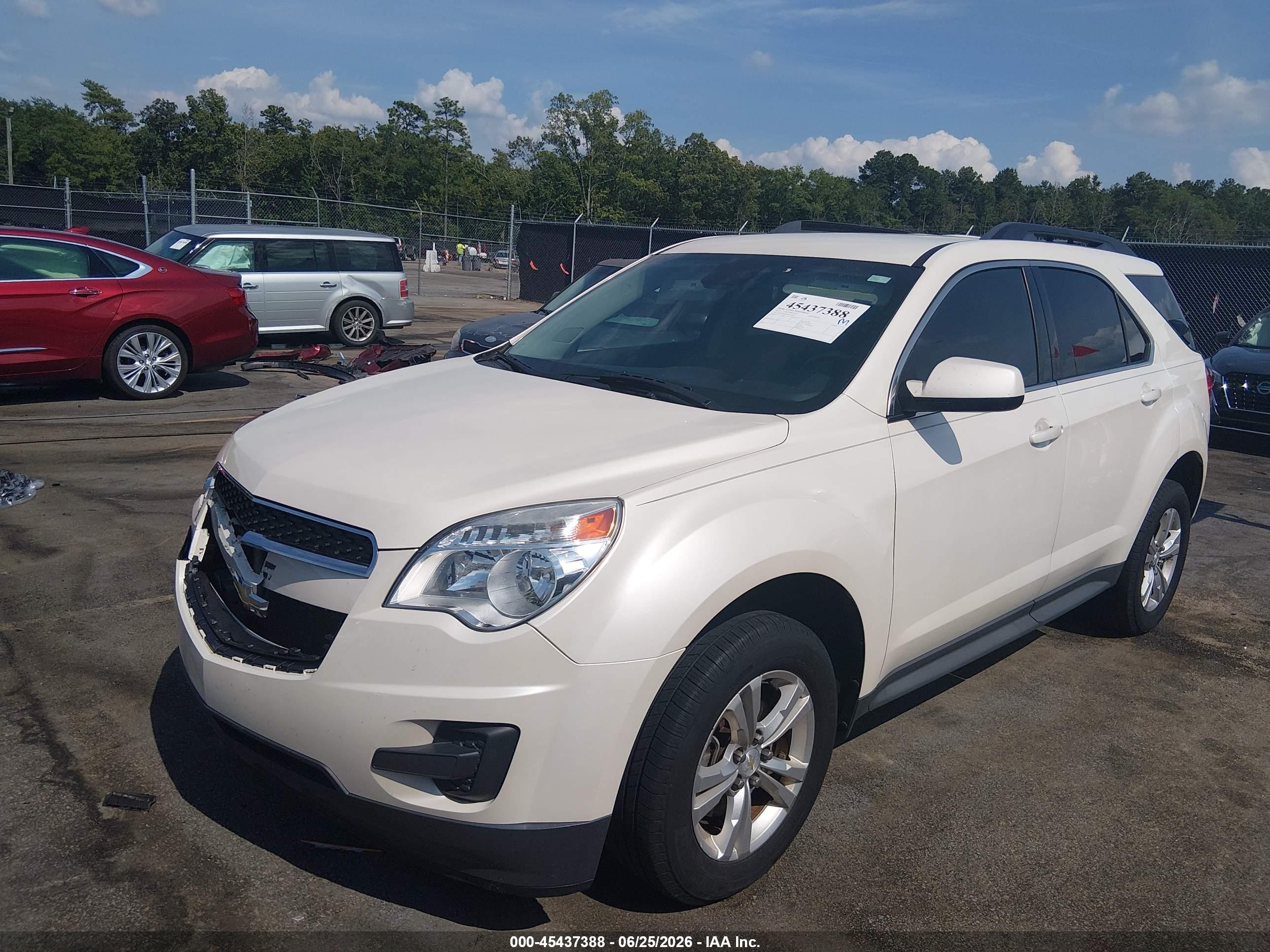 2015 Chevrolet Equinox Lt White vin: 1GNALBEK0FZ114013