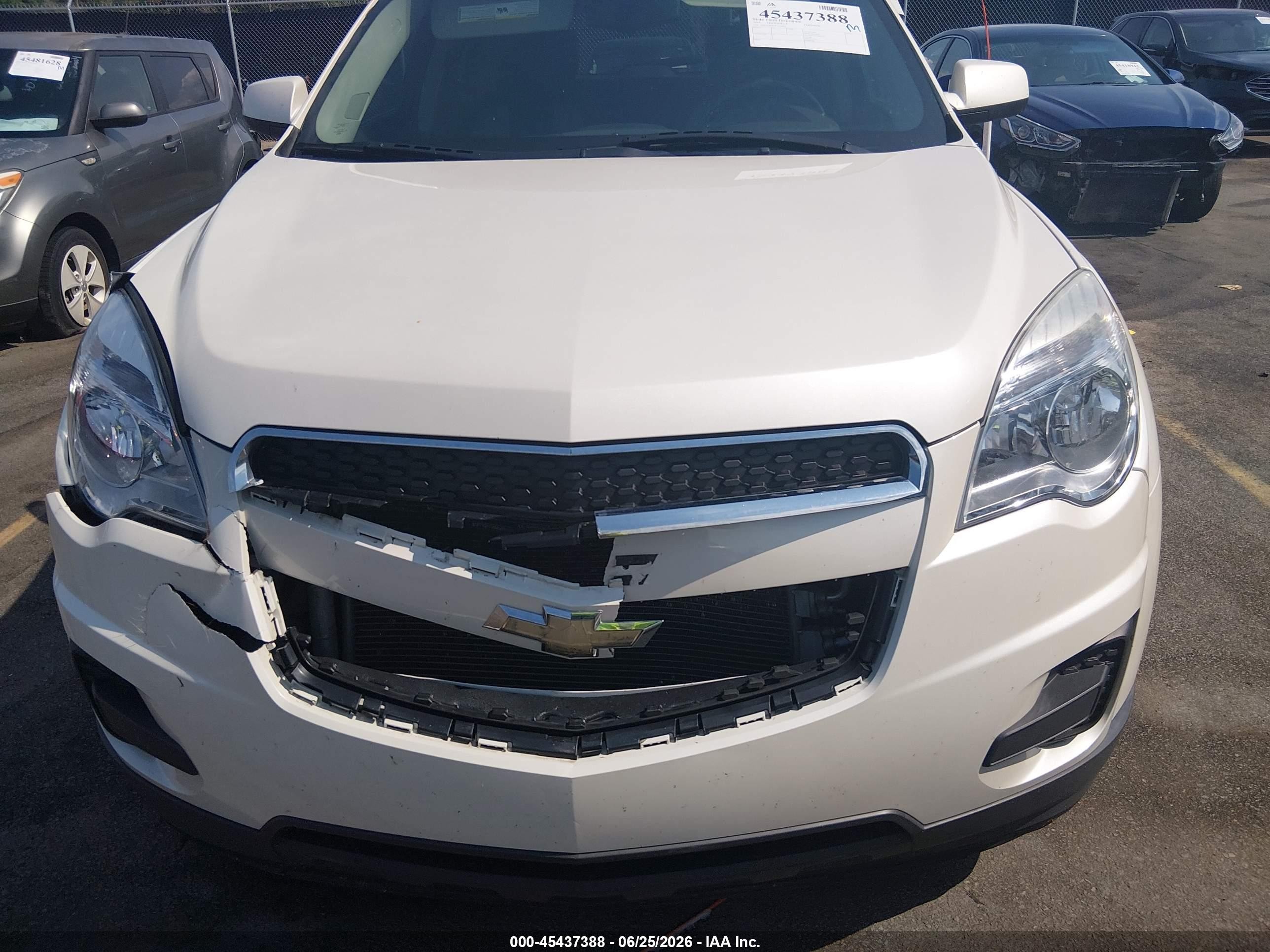 2015 Chevrolet Equinox Lt White vin: 1GNALBEK0FZ114013