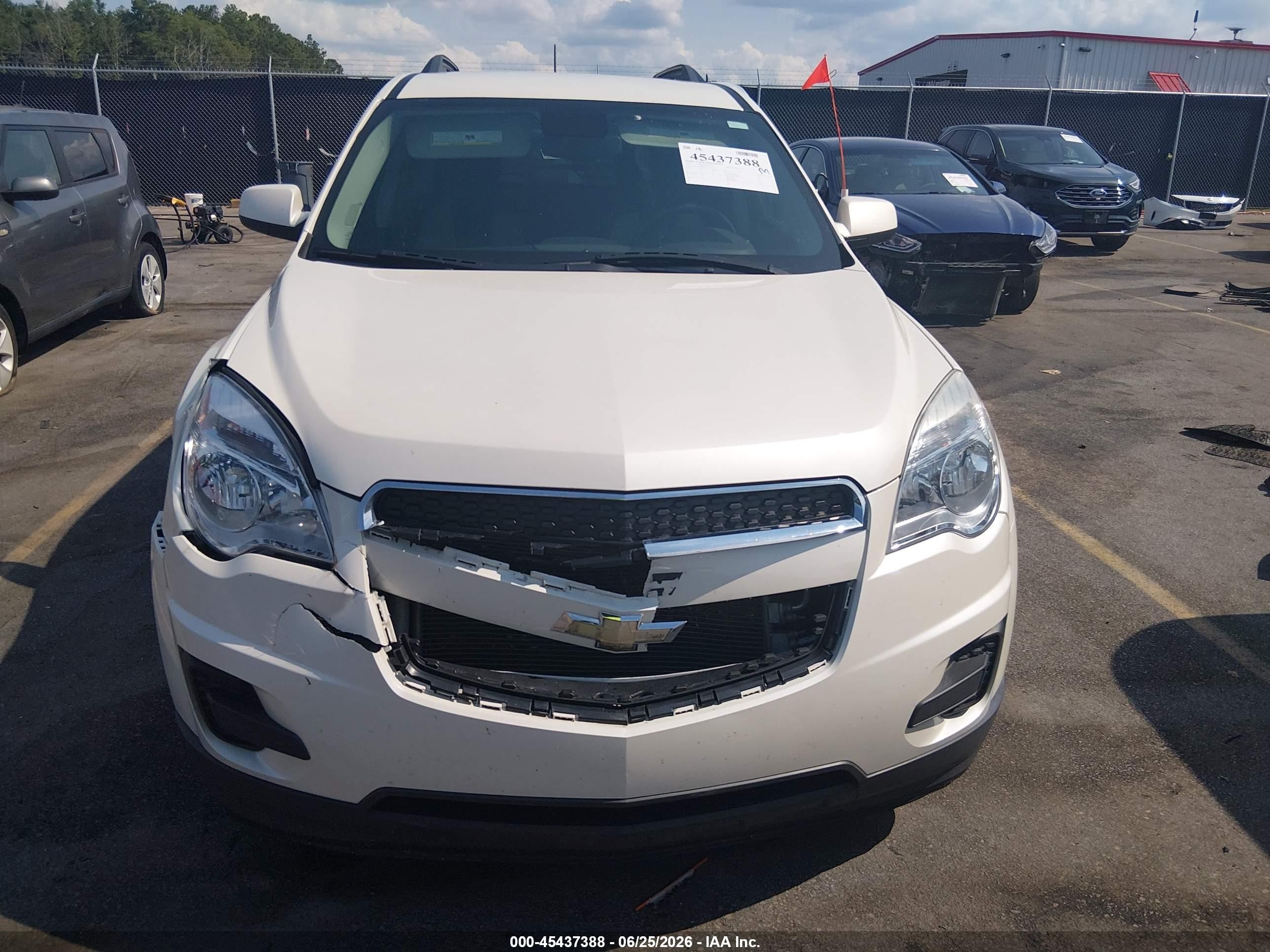 2015 Chevrolet Equinox Lt White vin: 1GNALBEK0FZ114013