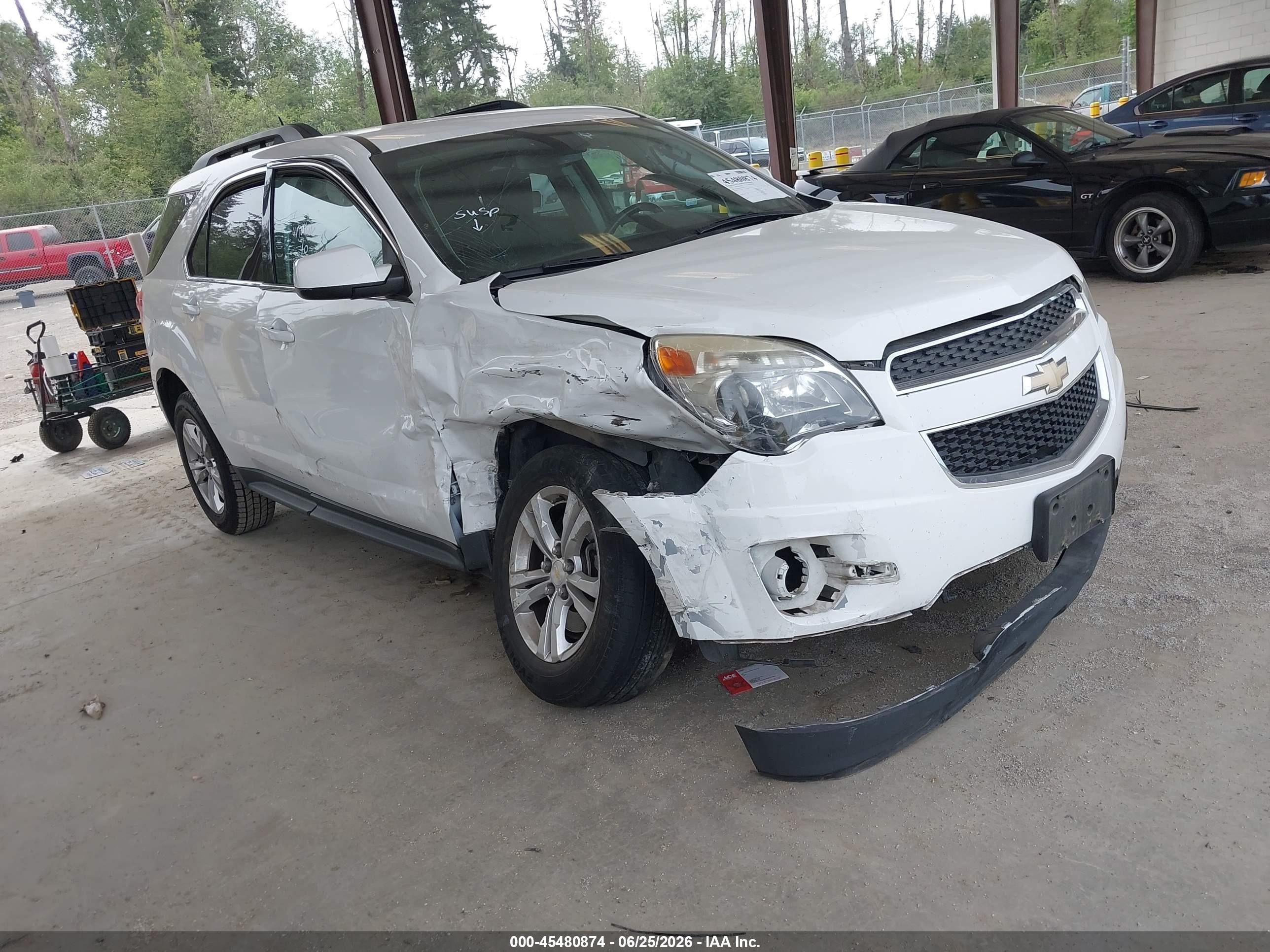 2015 Chevrolet Equinox Lt White vin: 1GNALBEK0FZ131216