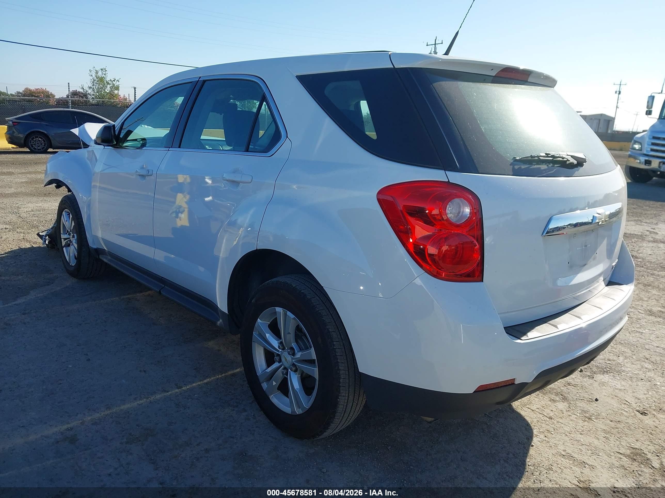 2013 Chevrolet Equinox Ls White vin: 1GNALBEK1DZ114972