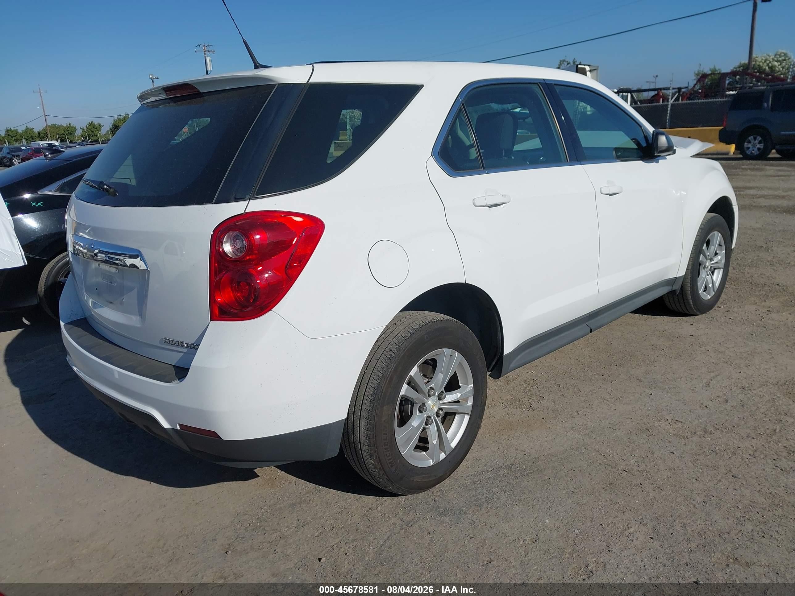 2013 Chevrolet Equinox Ls White vin: 1GNALBEK1DZ114972
