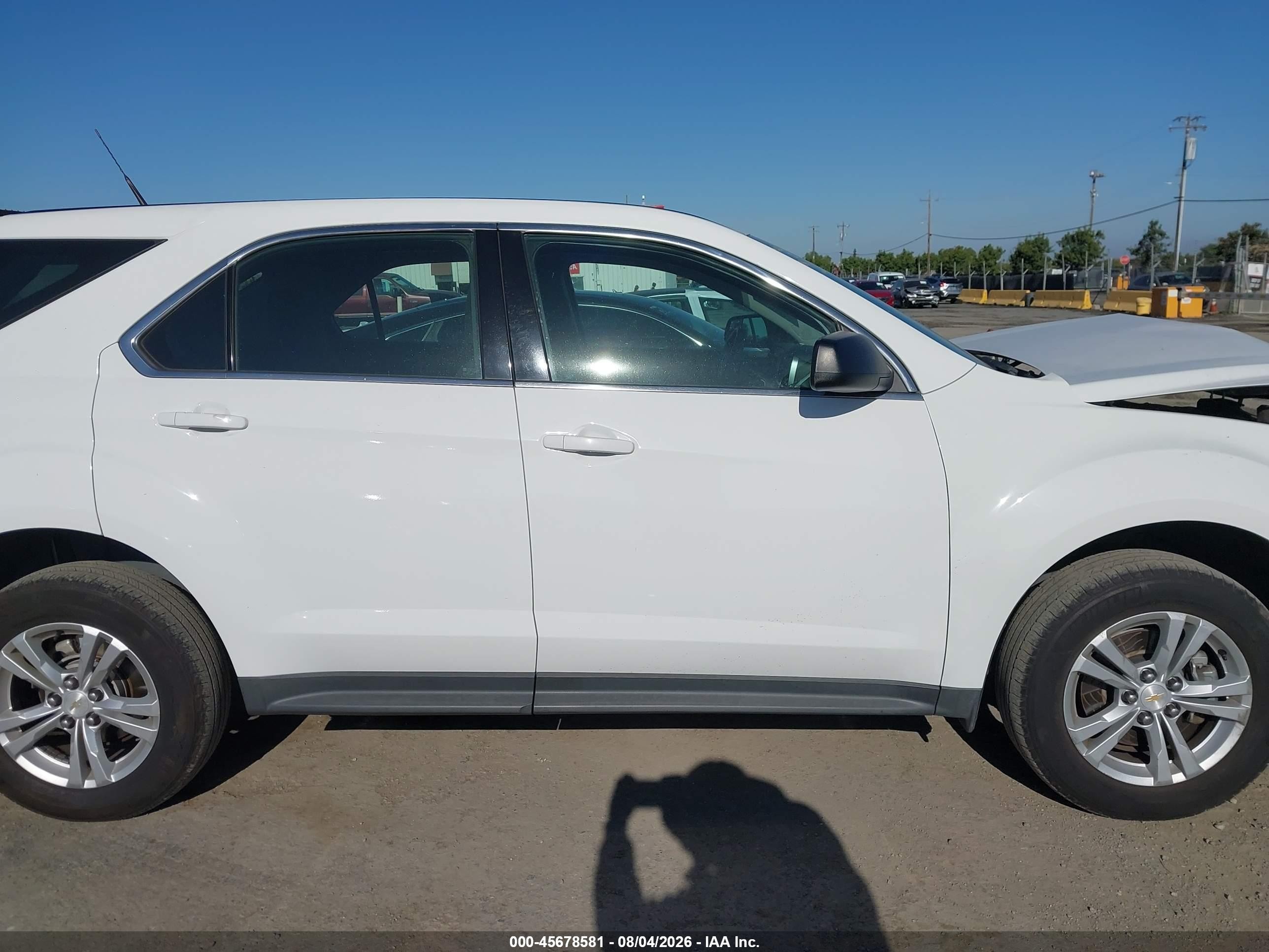 2013 Chevrolet Equinox Ls White vin: 1GNALBEK1DZ114972