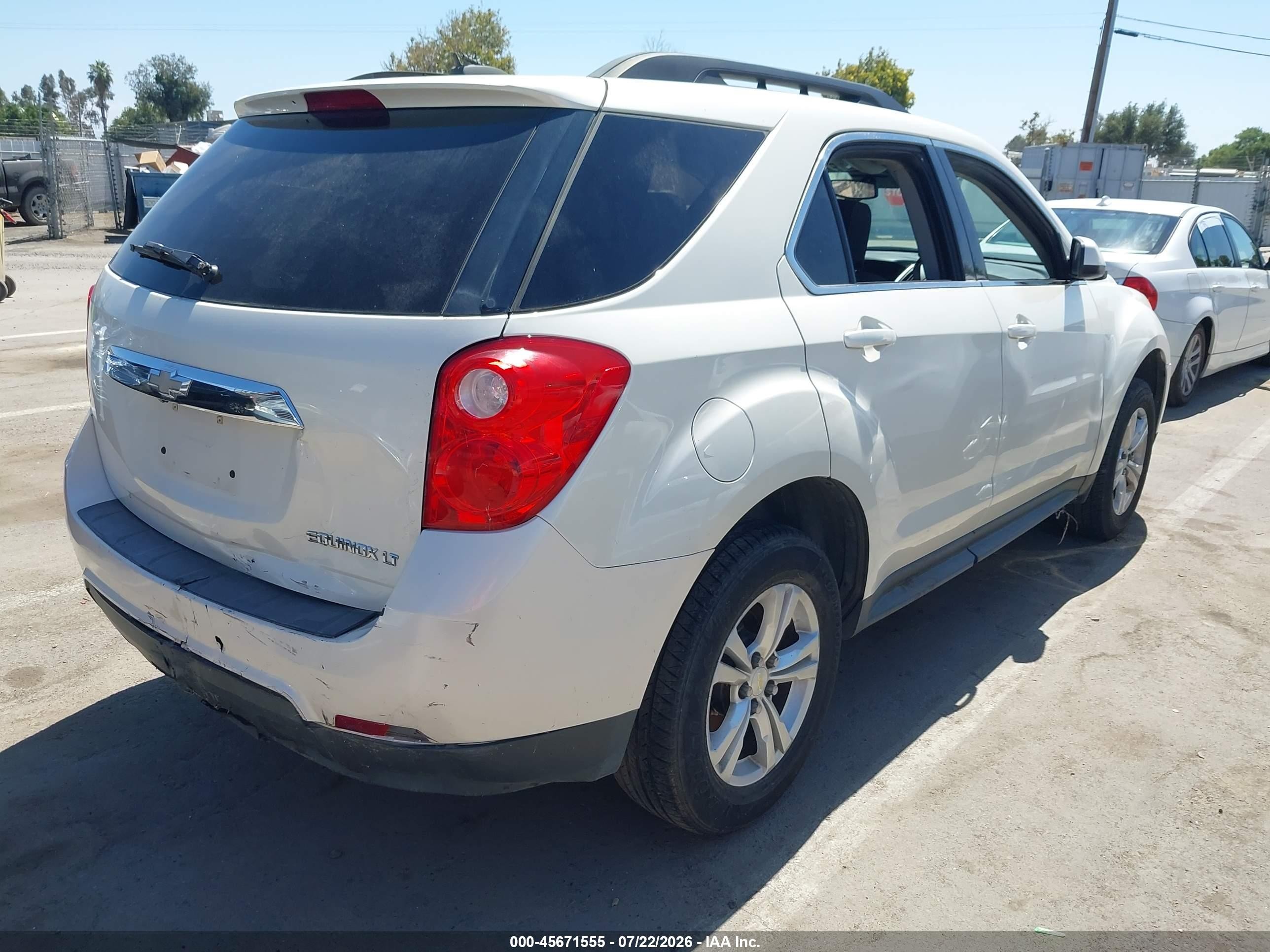 2015 Chevrolet Equinox Lt White vin: 1GNALBEK3FZ123367