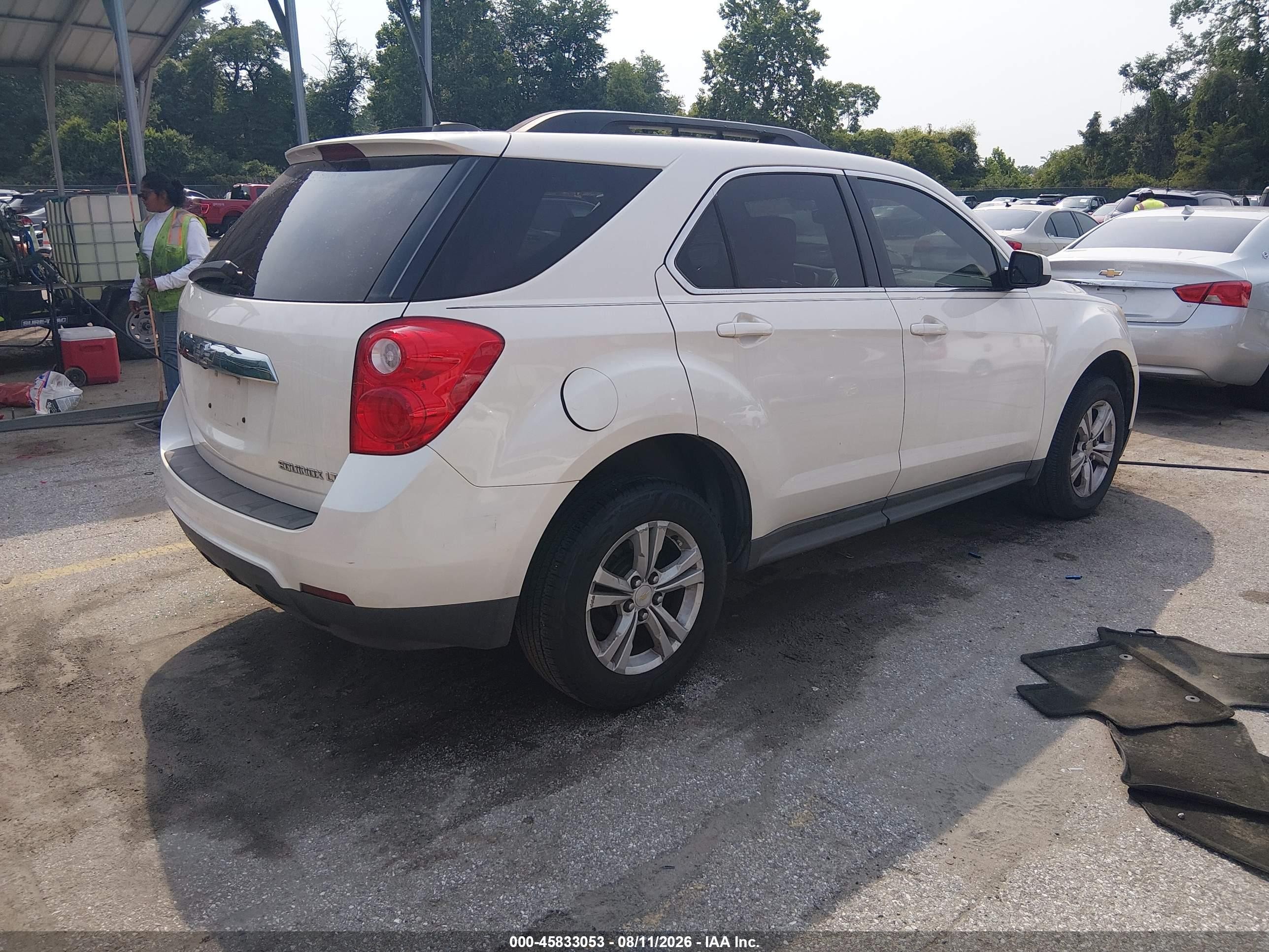 2015 Chevrolet Equinox Lt White vin: 1GNALBEK4FZ115925