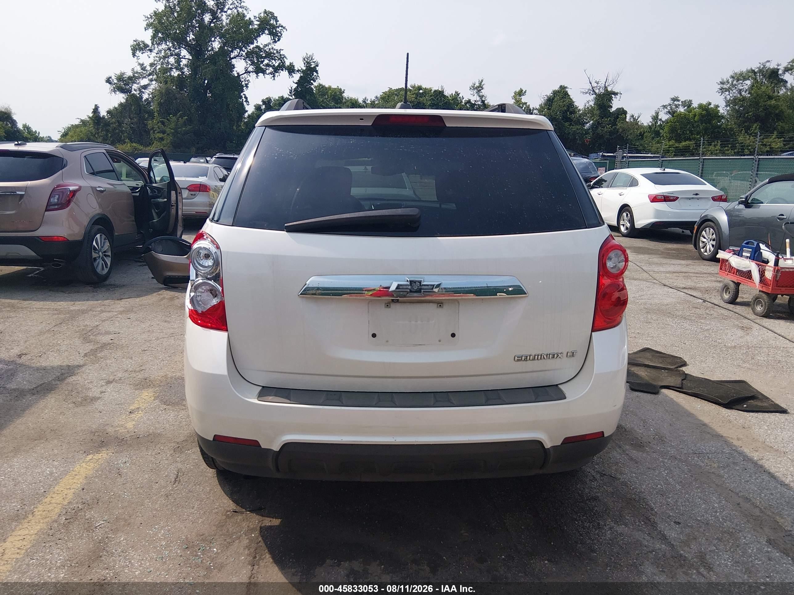 2015 Chevrolet Equinox Lt White vin: 1GNALBEK4FZ115925