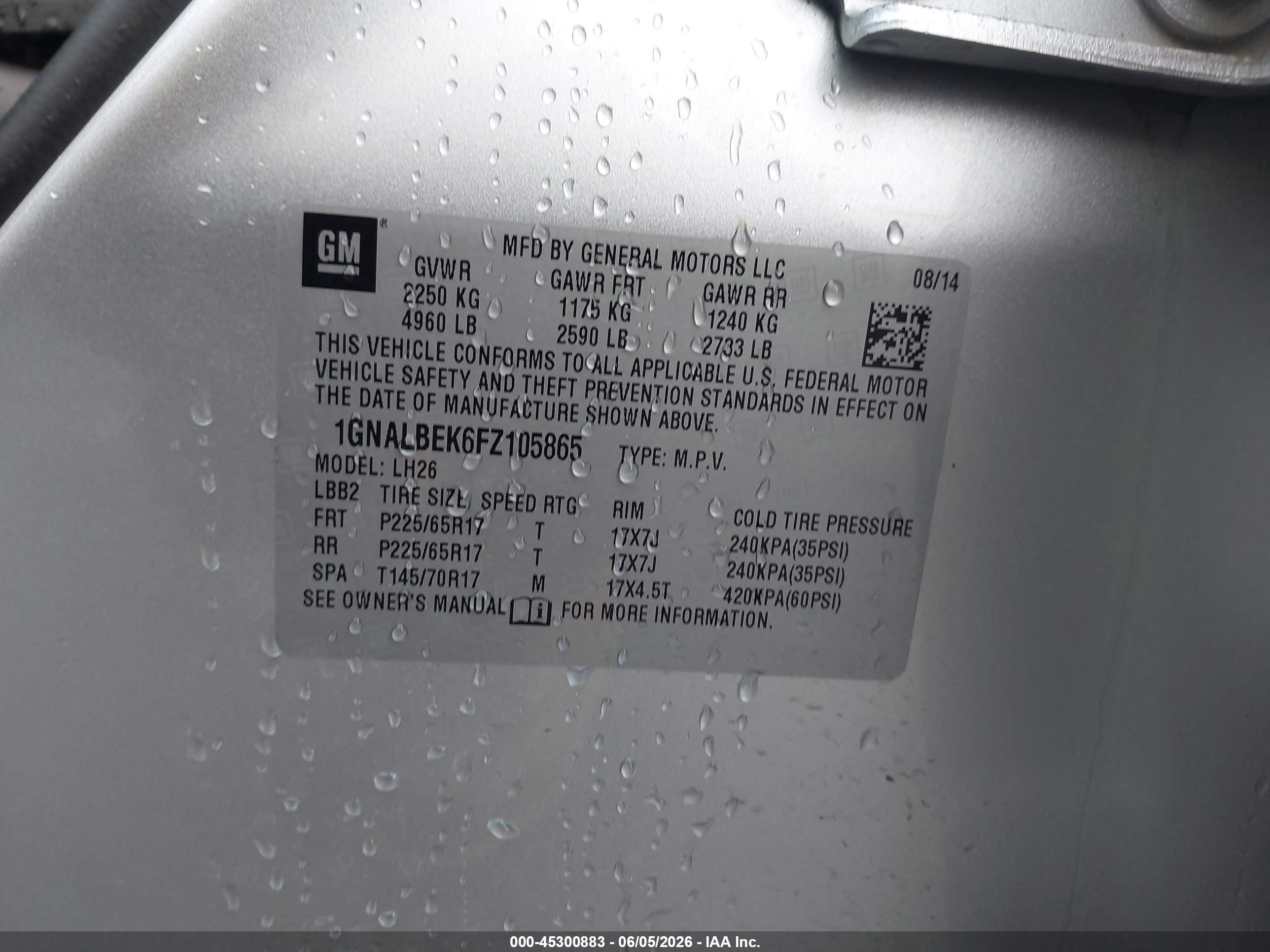 2015 Chevrolet Equinox 1lt Silver vin: 1GNALBEK6FZ105865