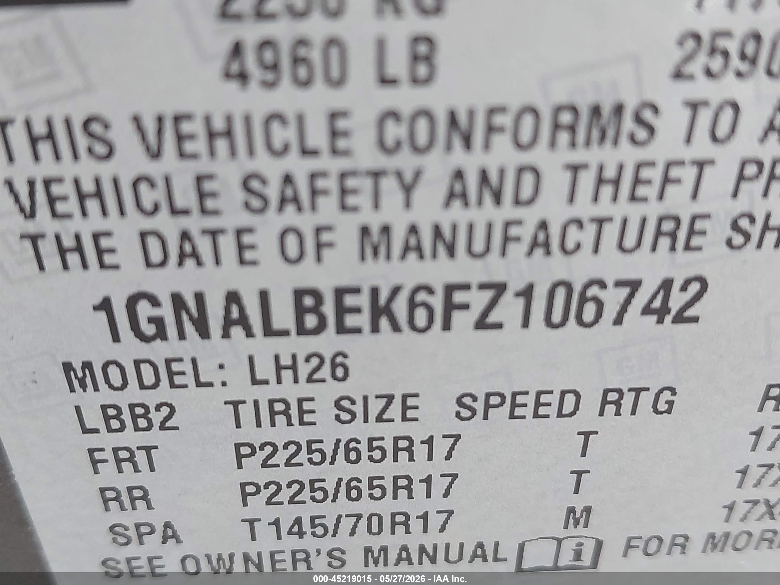 2015 Chevrolet Equinox 1lt Black vin: 1GNALBEK6FZ106742
