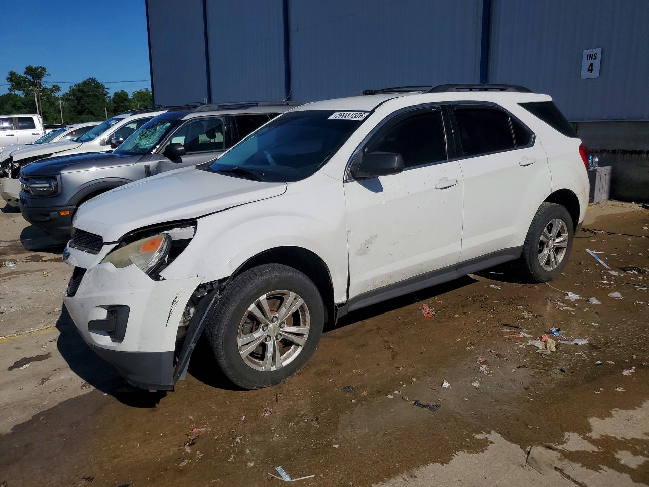 2013 Chevrolet Equinox Ls White vin: 1GNALBEK7DZ118234