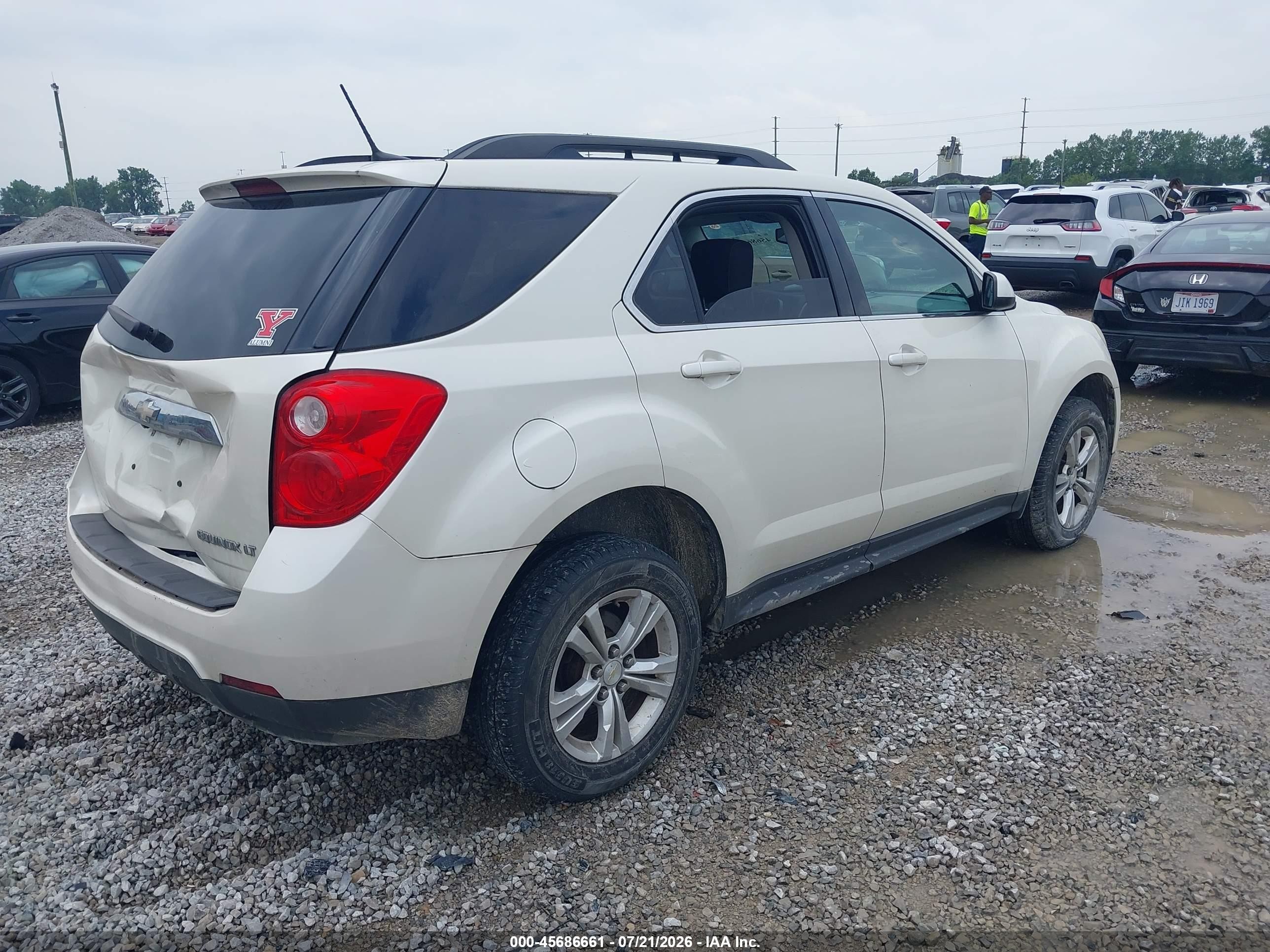 2014 Chevrolet Equinox Lt White vin: 1GNALBEK7EZ137917