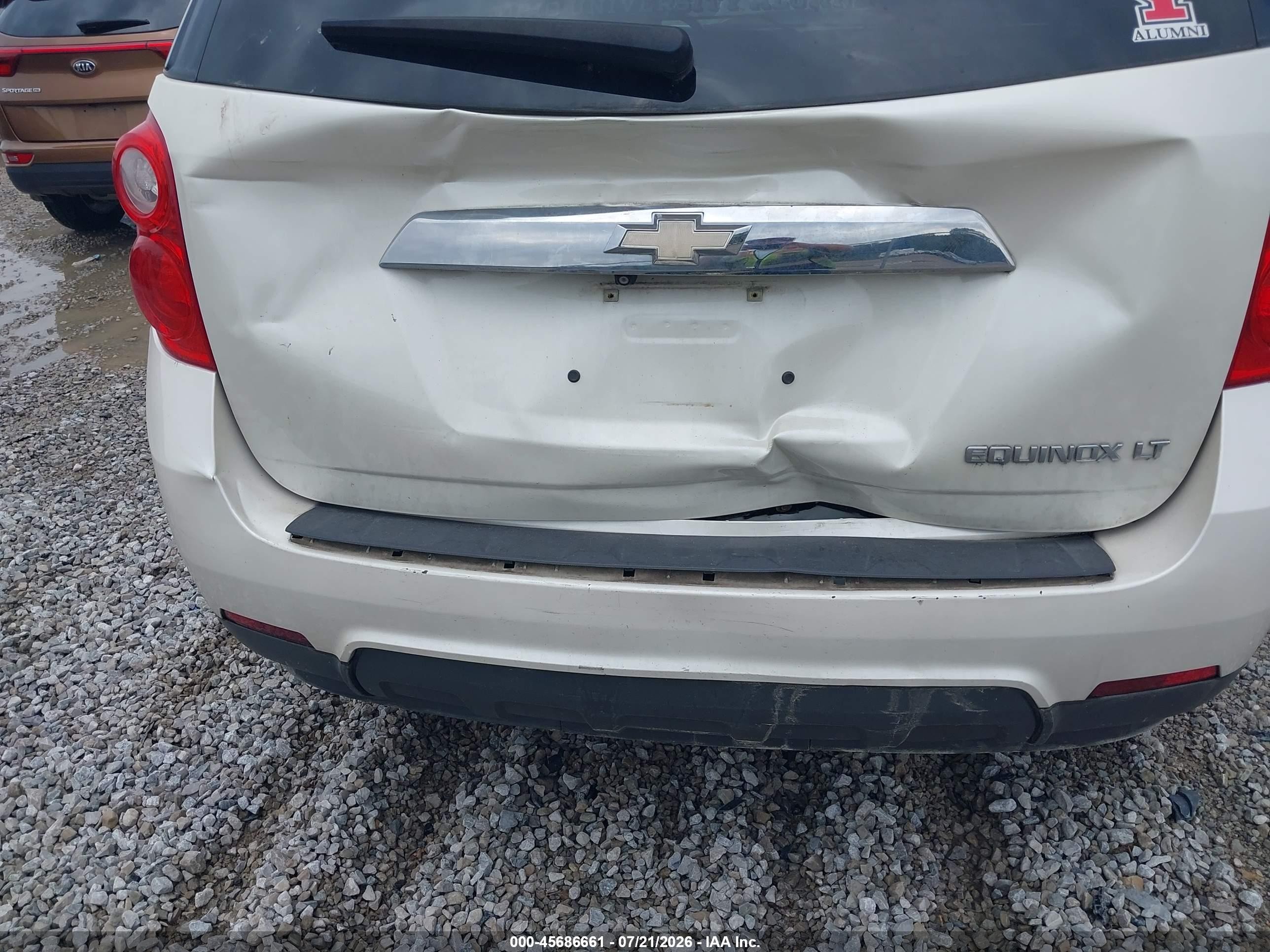 2014 Chevrolet Equinox Lt White vin: 1GNALBEK7EZ137917