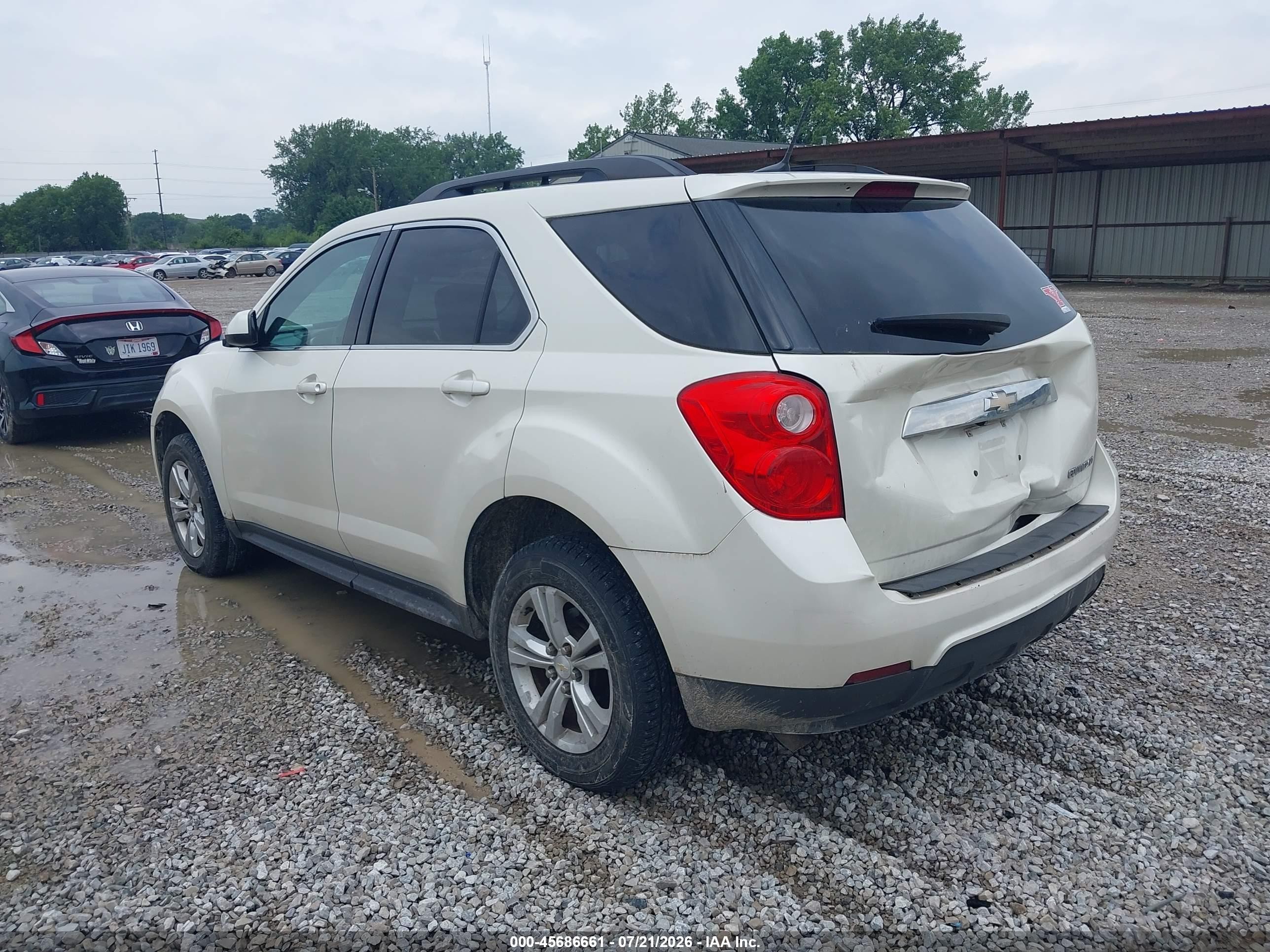 2014 Chevrolet Equinox Lt White vin: 1GNALBEK7EZ137917