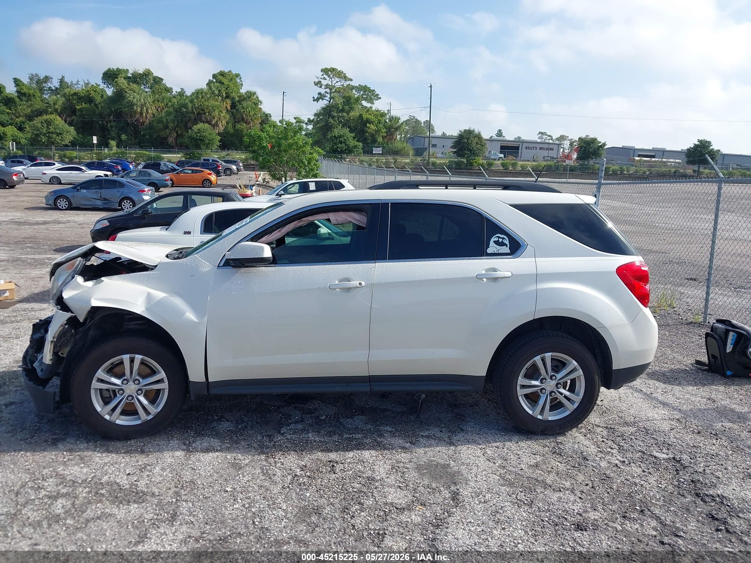 2015 Chevrolet Equinox 1lt White vin: 1GNALBEK7FZ127485
