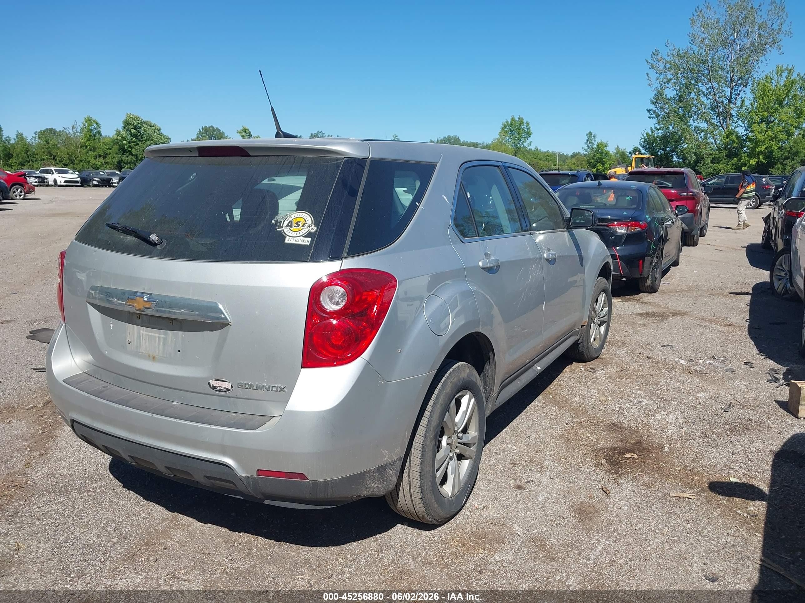 2013 Chevrolet Equinox Ls Silver vin: 1GNALBEK8DZ106478