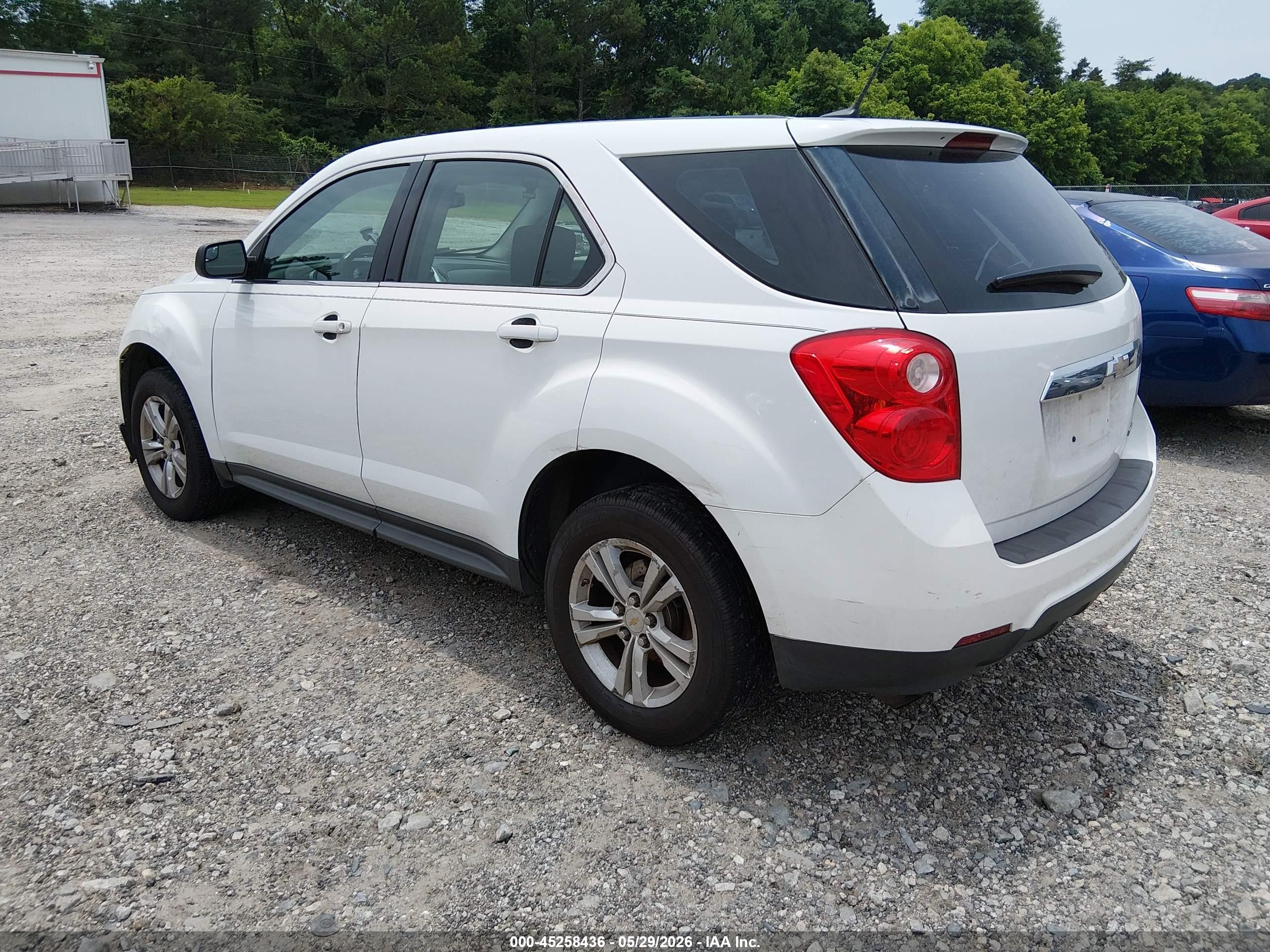 2013 Chevrolet Equinox Ls White vin: 1GNALBEK8DZ111616