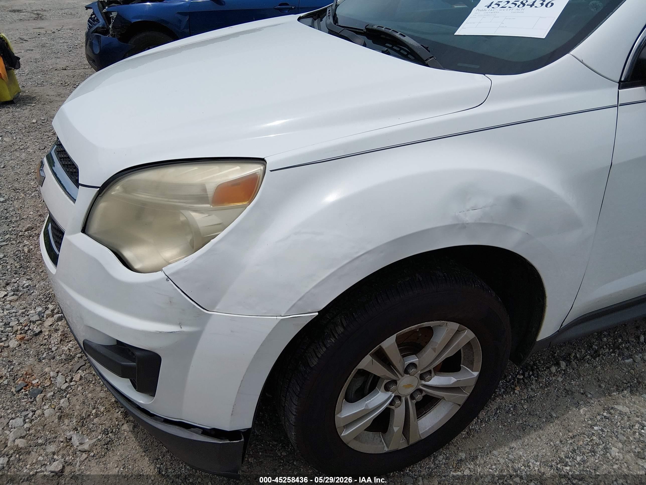 2013 Chevrolet Equinox Ls White vin: 1GNALBEK8DZ111616