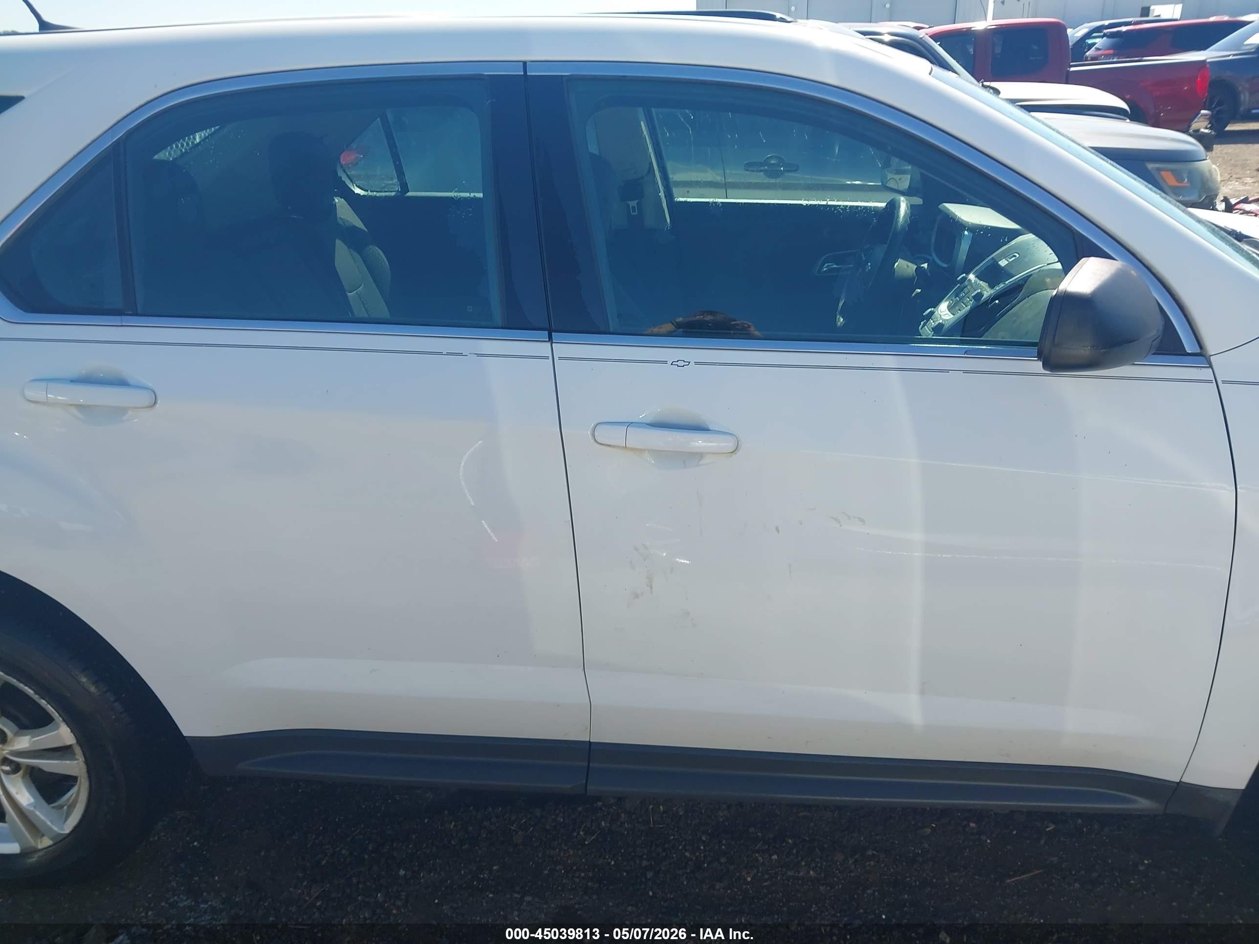2013 Chevrolet Equinox Ls White vin: 1GNALBEK8DZ112443