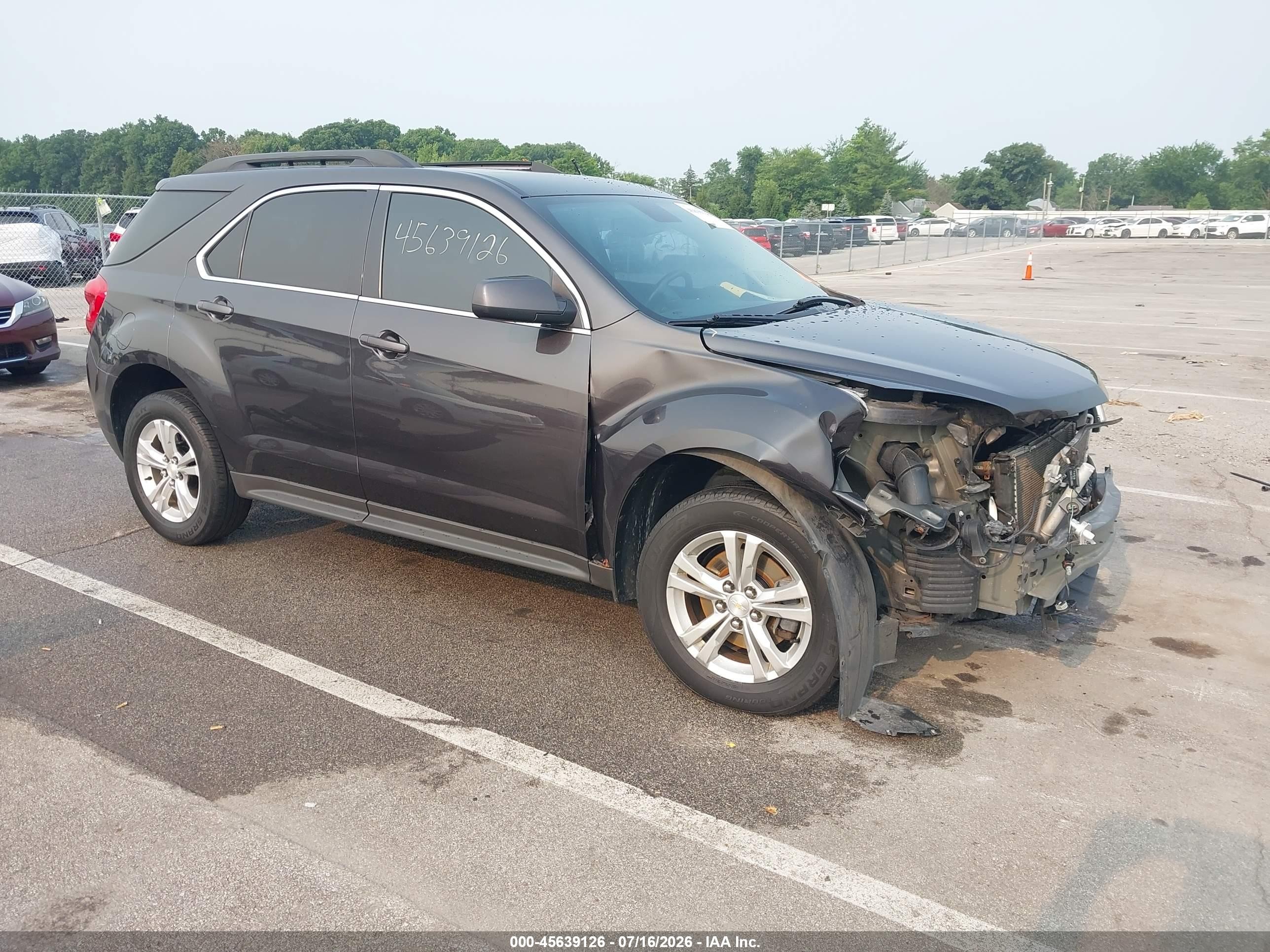 2015 Chevrolet Equinox Lt Серый vin: 1GNALBEK9FZ108579