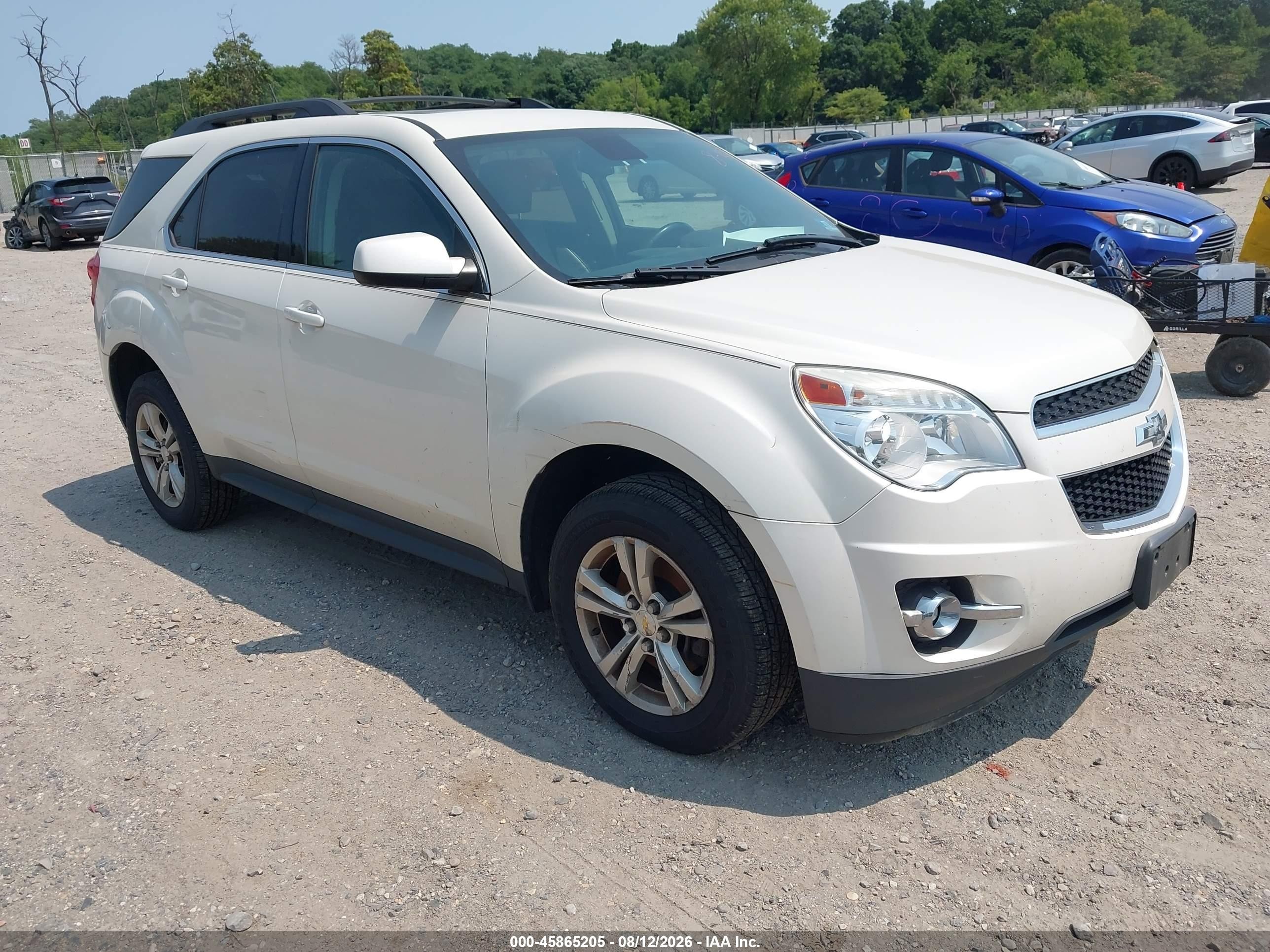 2014 Chevrolet Equinox Lt White vin: 1GNALCEK0EZ115599