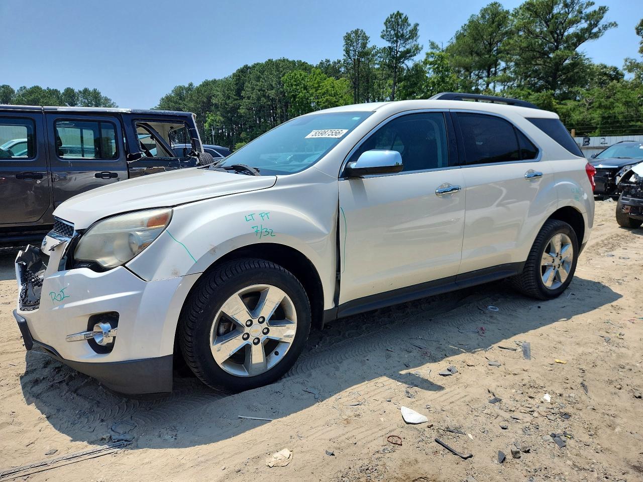 2014 Chevrolet Equinox Lt White vin: 1GNALCEK1EZ112808