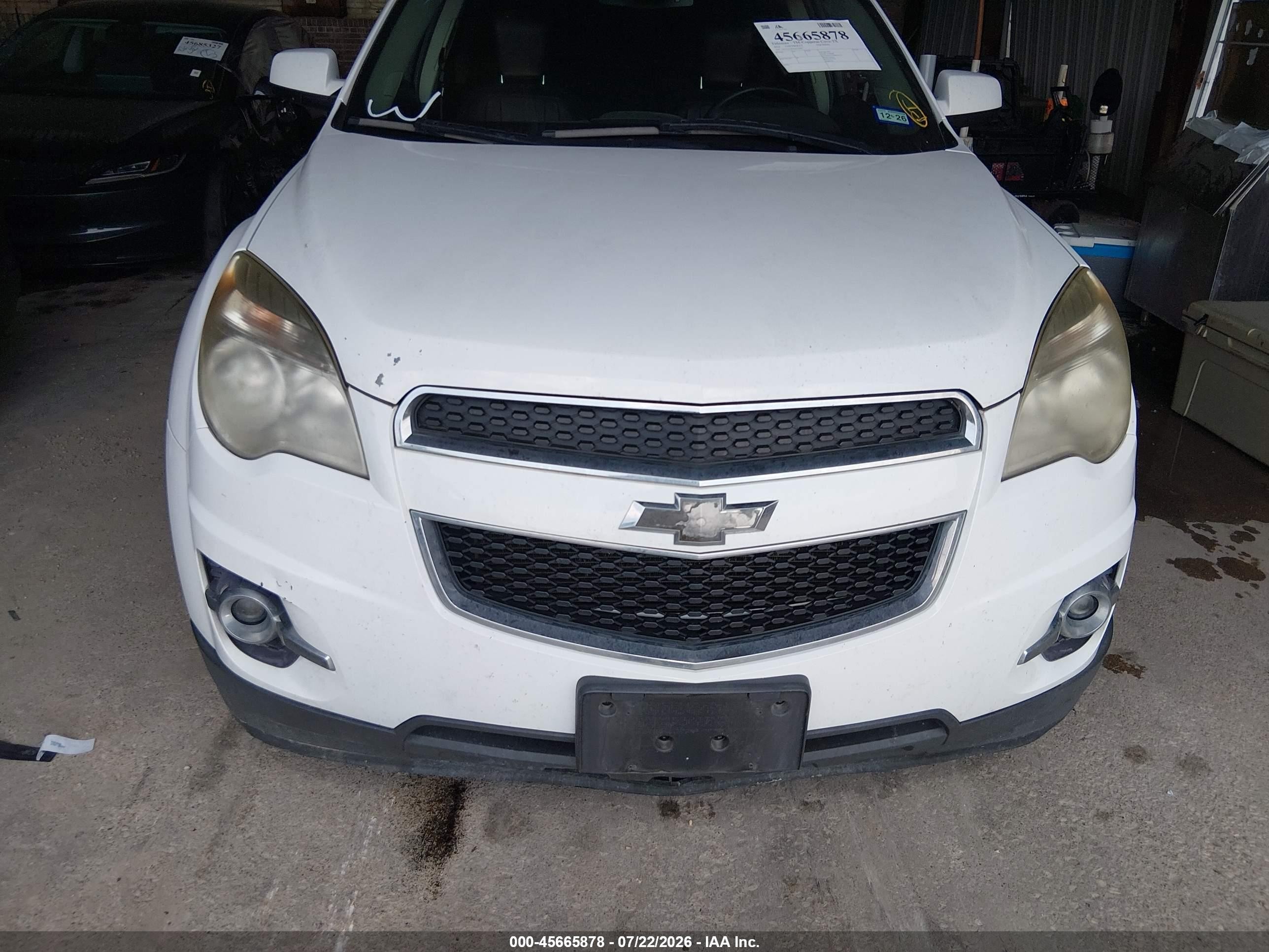 2014 Chevrolet Equinox Lt White vin: 1GNALCEK2EZ123042