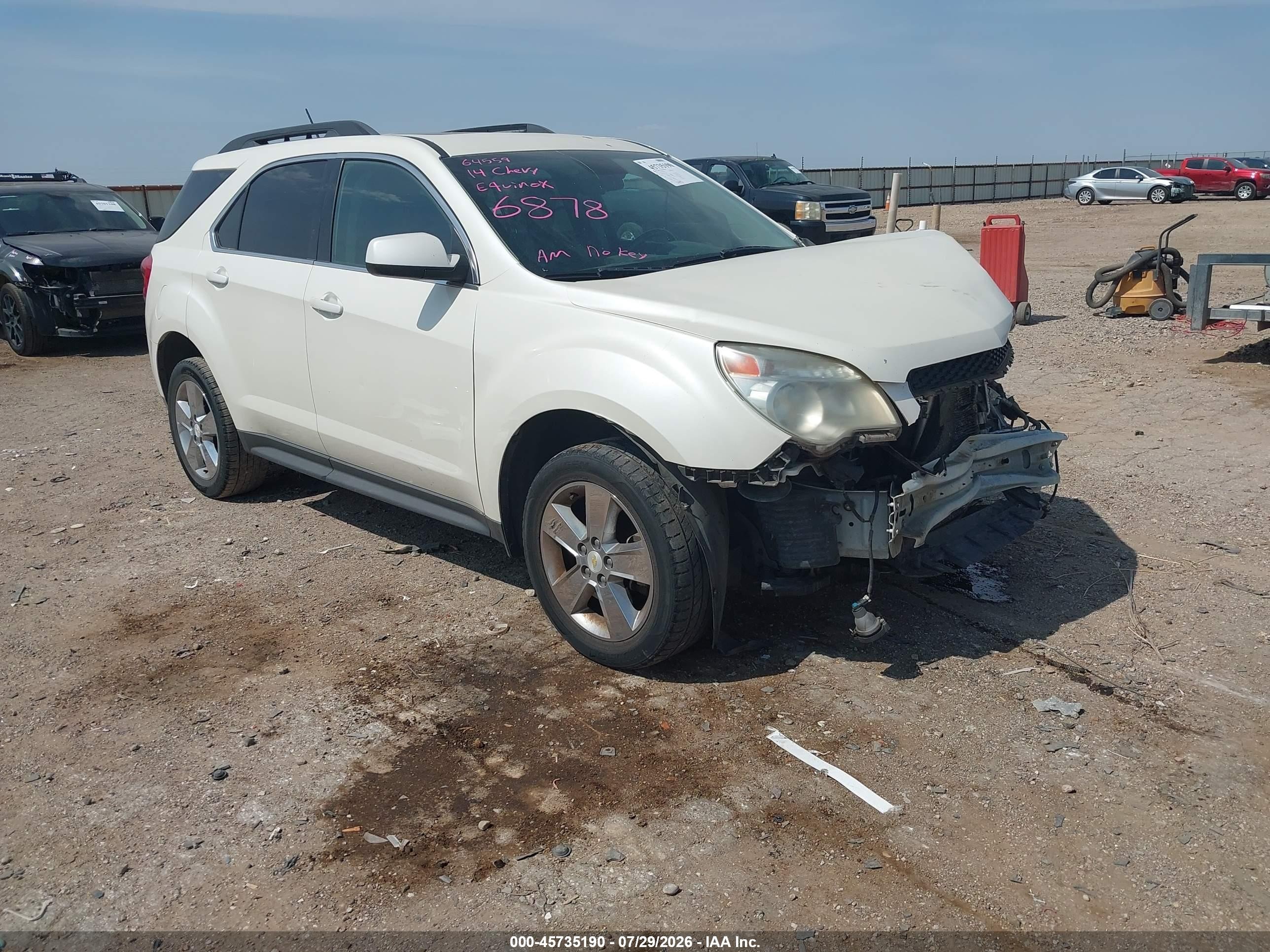 2014 Chevrolet Equinox Lt White vin: 1GNALCEK9EZ116878