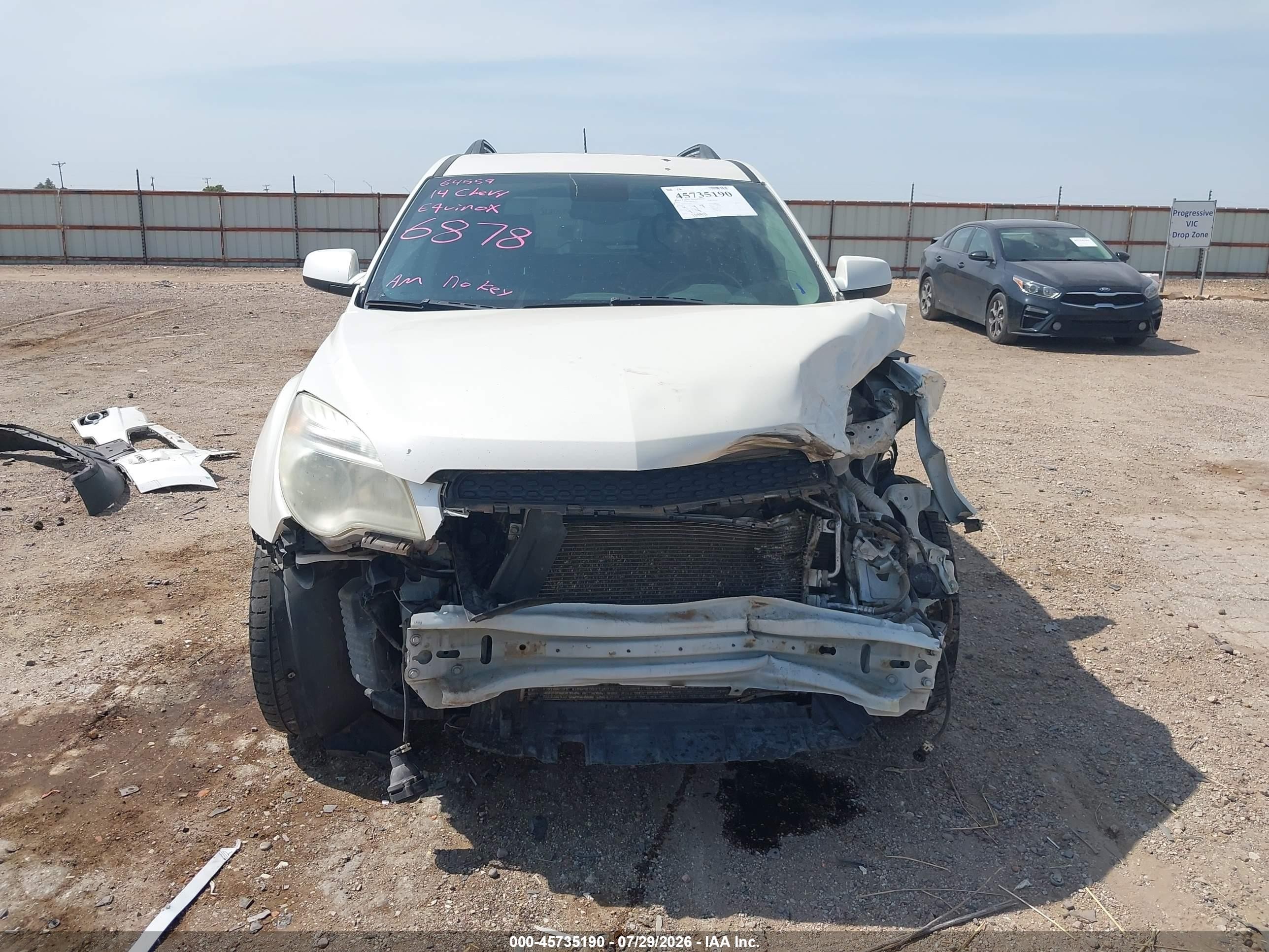 2014 Chevrolet Equinox Lt White vin: 1GNALCEK9EZ116878