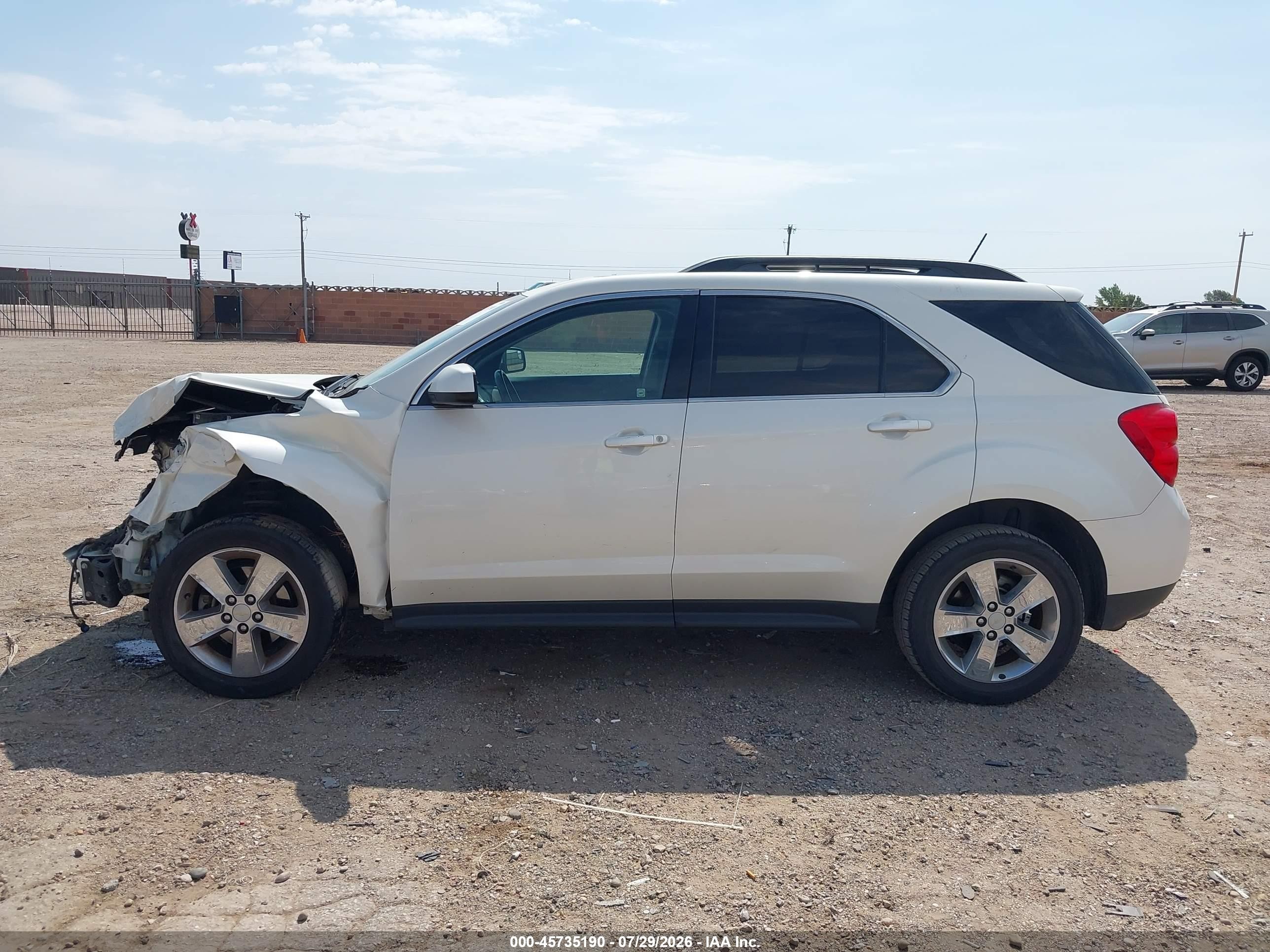 2014 Chevrolet Equinox Lt White vin: 1GNALCEK9EZ116878