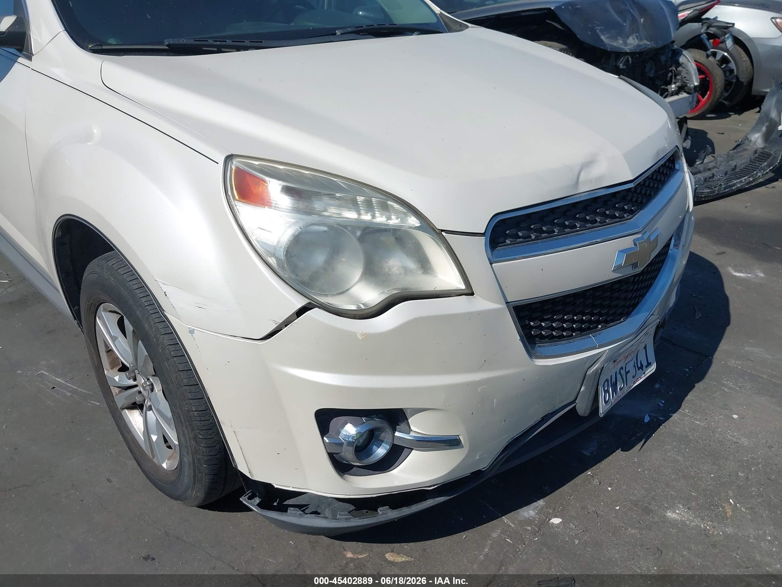2015 Chevrolet Equinox Lt White vin: 1GNALCEKXFZ117684