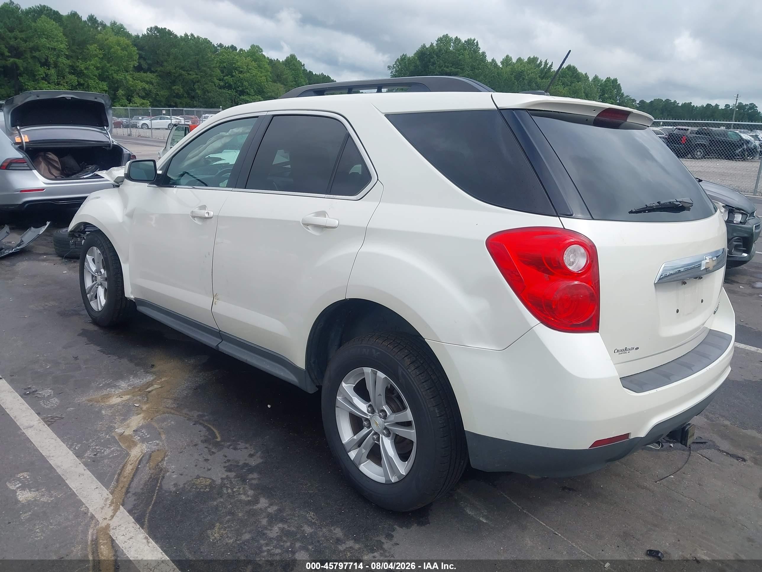 2015 Chevrolet Equinox Lt White vin: 1GNALCEKXFZ143573