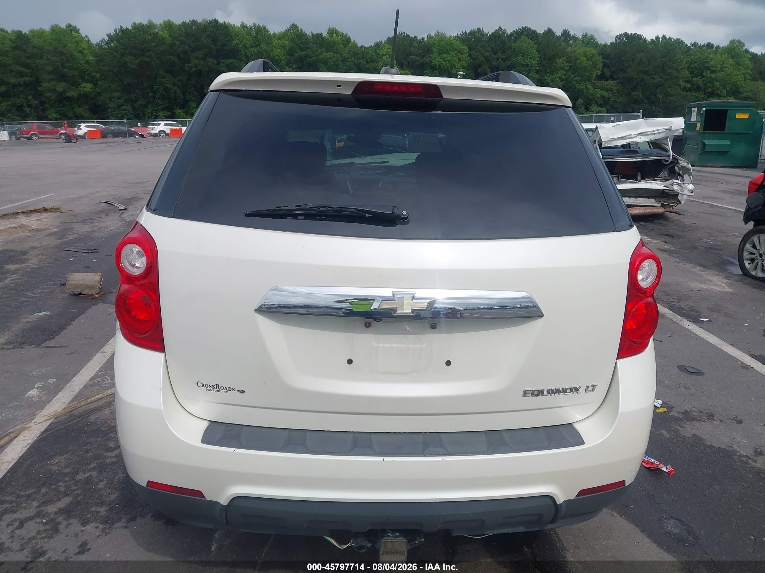 2015 Chevrolet Equinox Lt White vin: 1GNALCEKXFZ143573