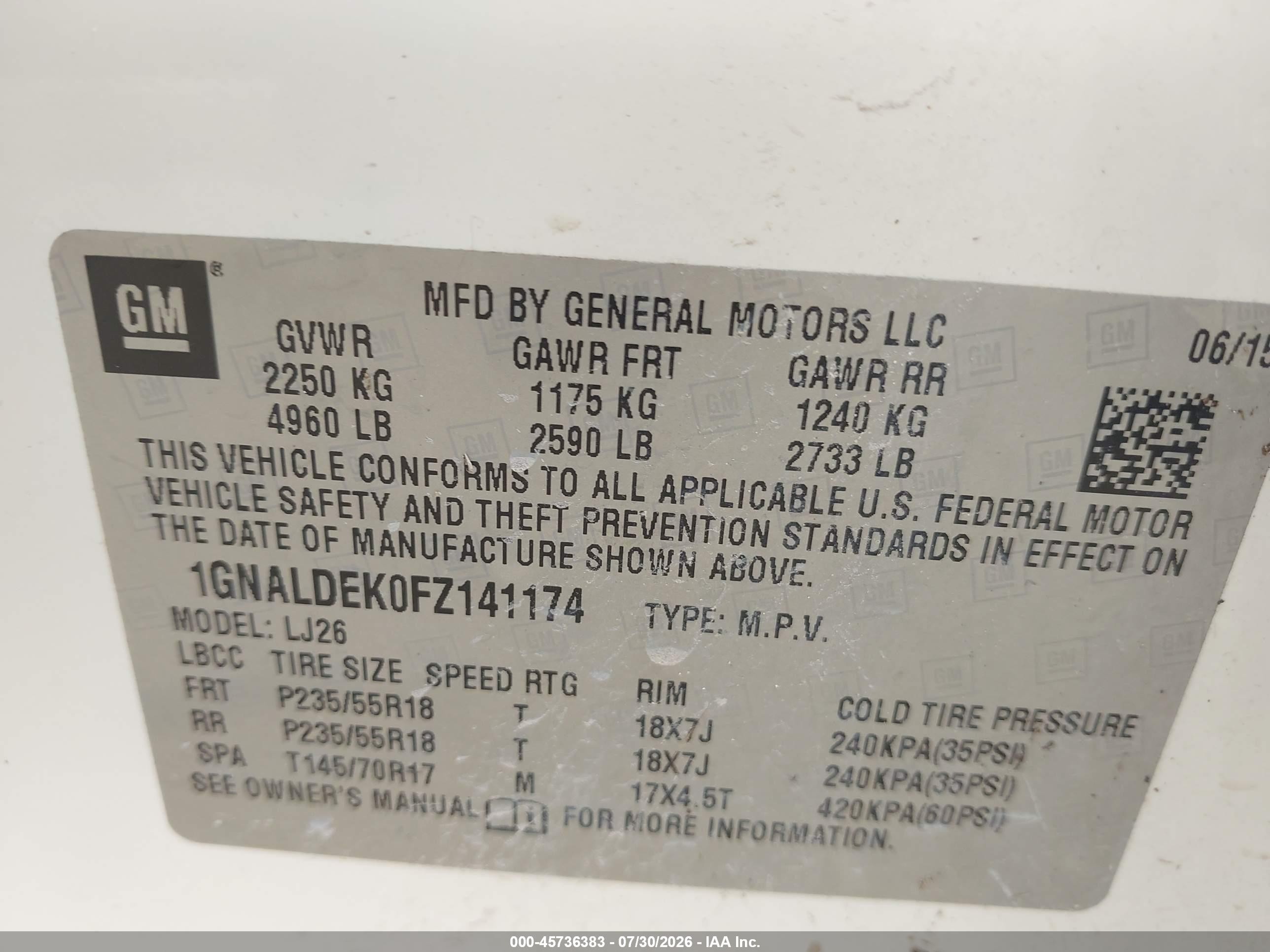 2015 Chevrolet Equinox Ltz Cream vin: 1GNALDEK0FZ141174