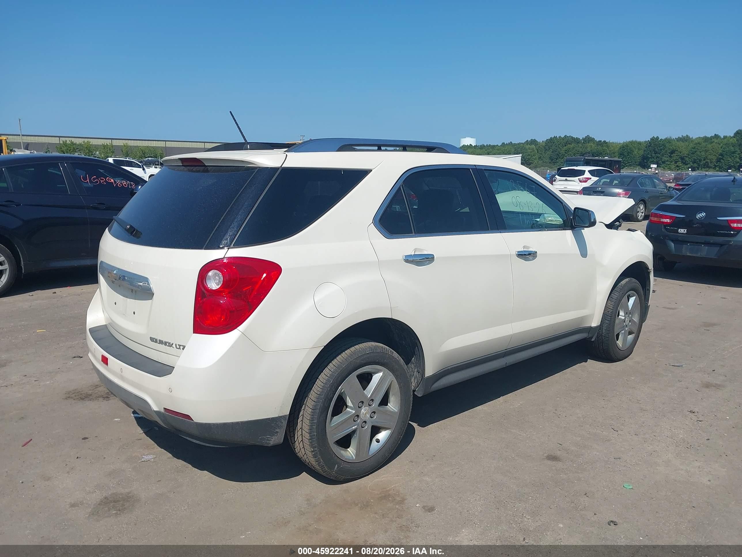 2015 Chevrolet Equinox Ltz White vin: 1GNALDEK1FZ107986