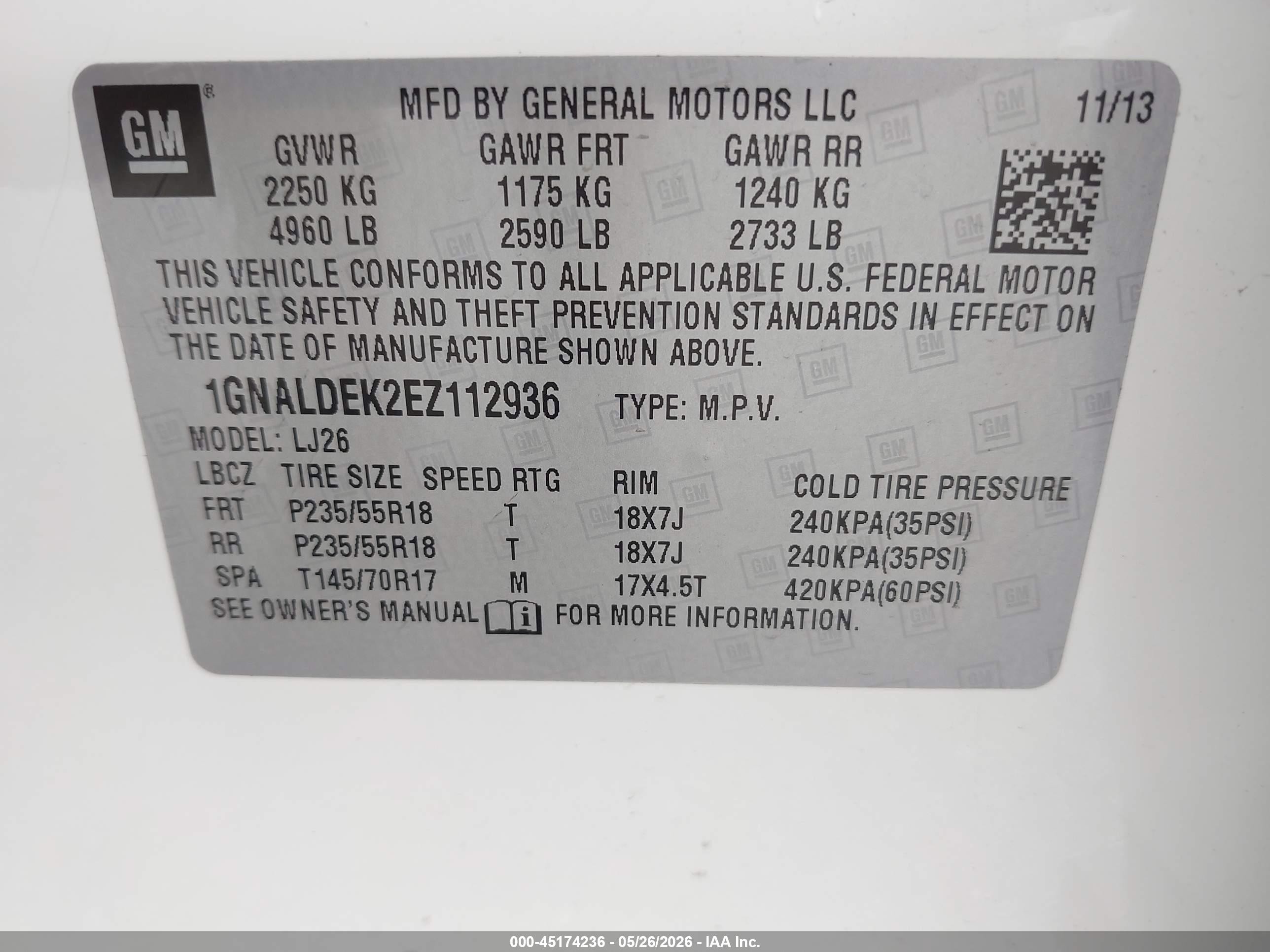 2014 Chevrolet Equinox Ltz Белый vin: 1GNALDEK2EZ112936